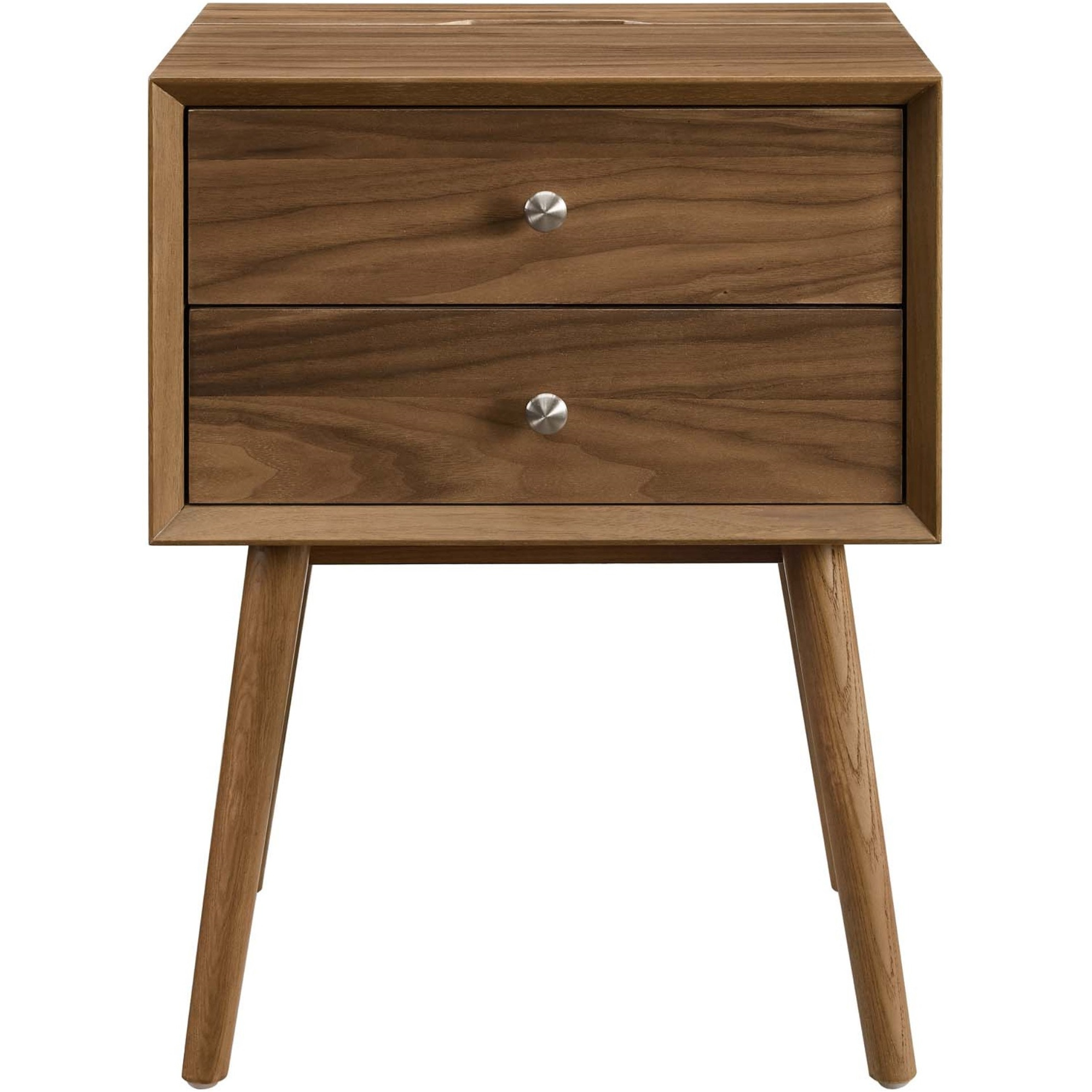 Ember Wood Nightstand With USB Ports Walnut Walnut