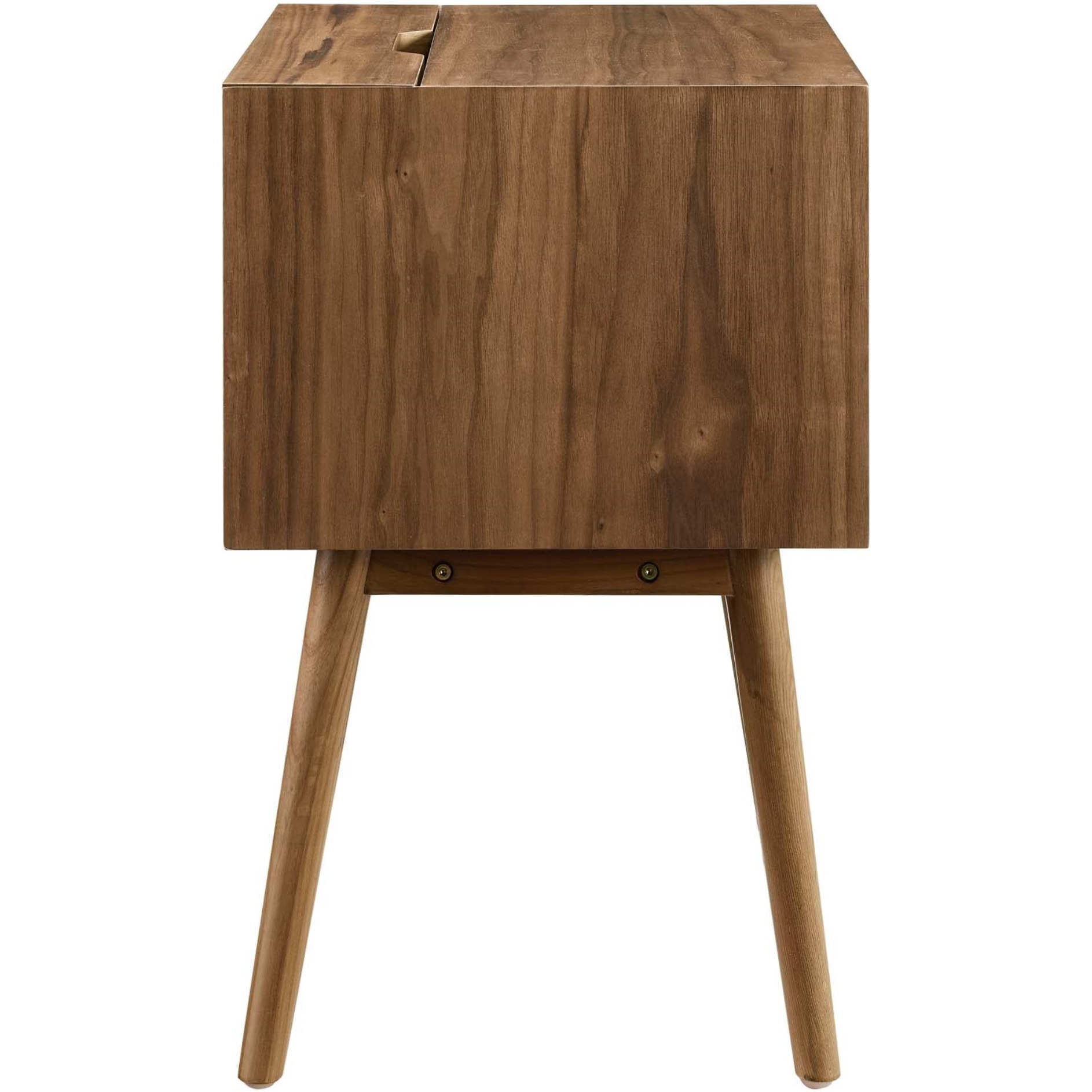 Ember Wood Nightstand With USB Ports Walnut Walnut