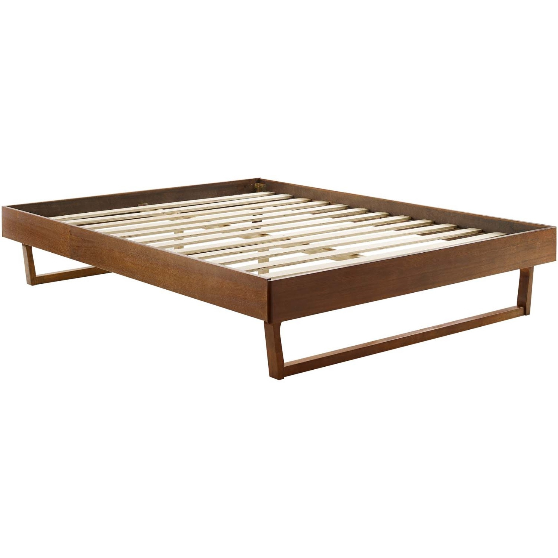 Billie Full Wood Platform Bed Frame Walnut