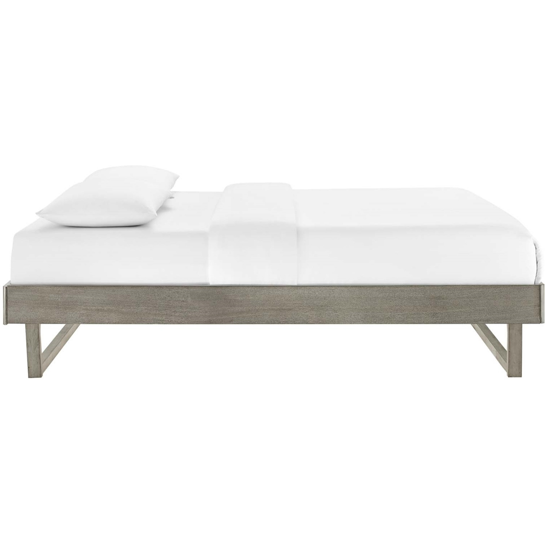 Billie King Wood Platform Bed Frame Gray