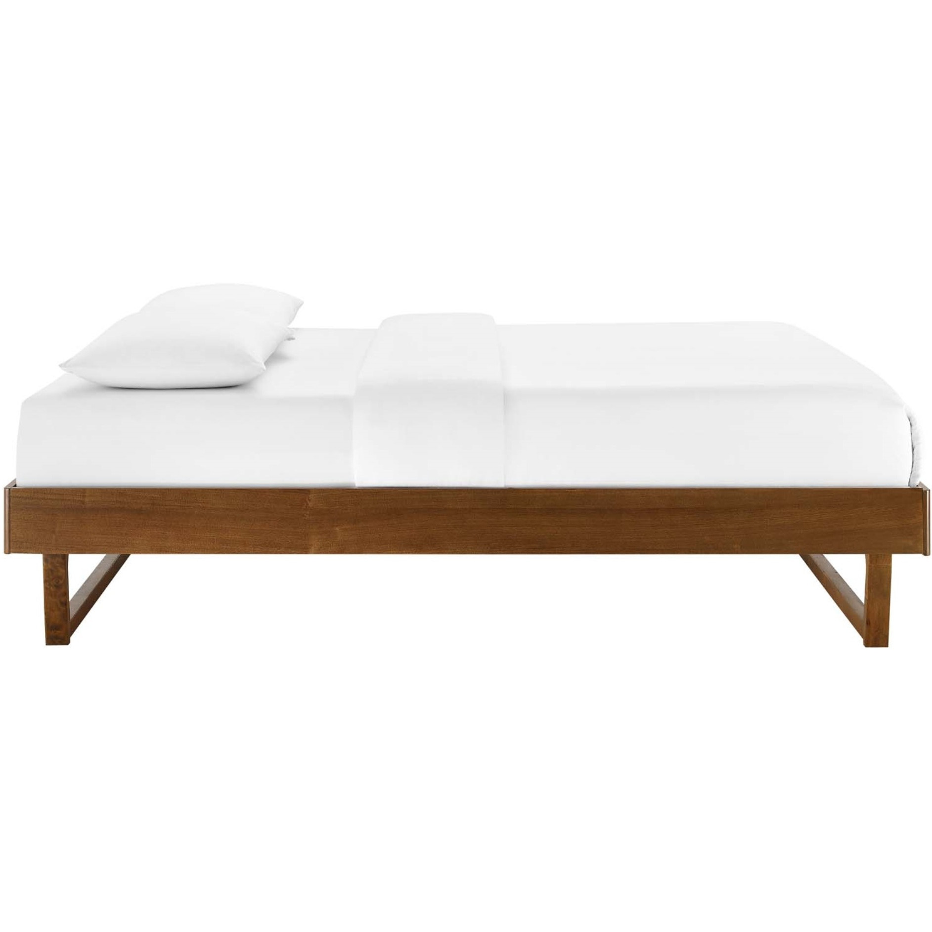 Billie King Wood Platform Bed Frame Walnut