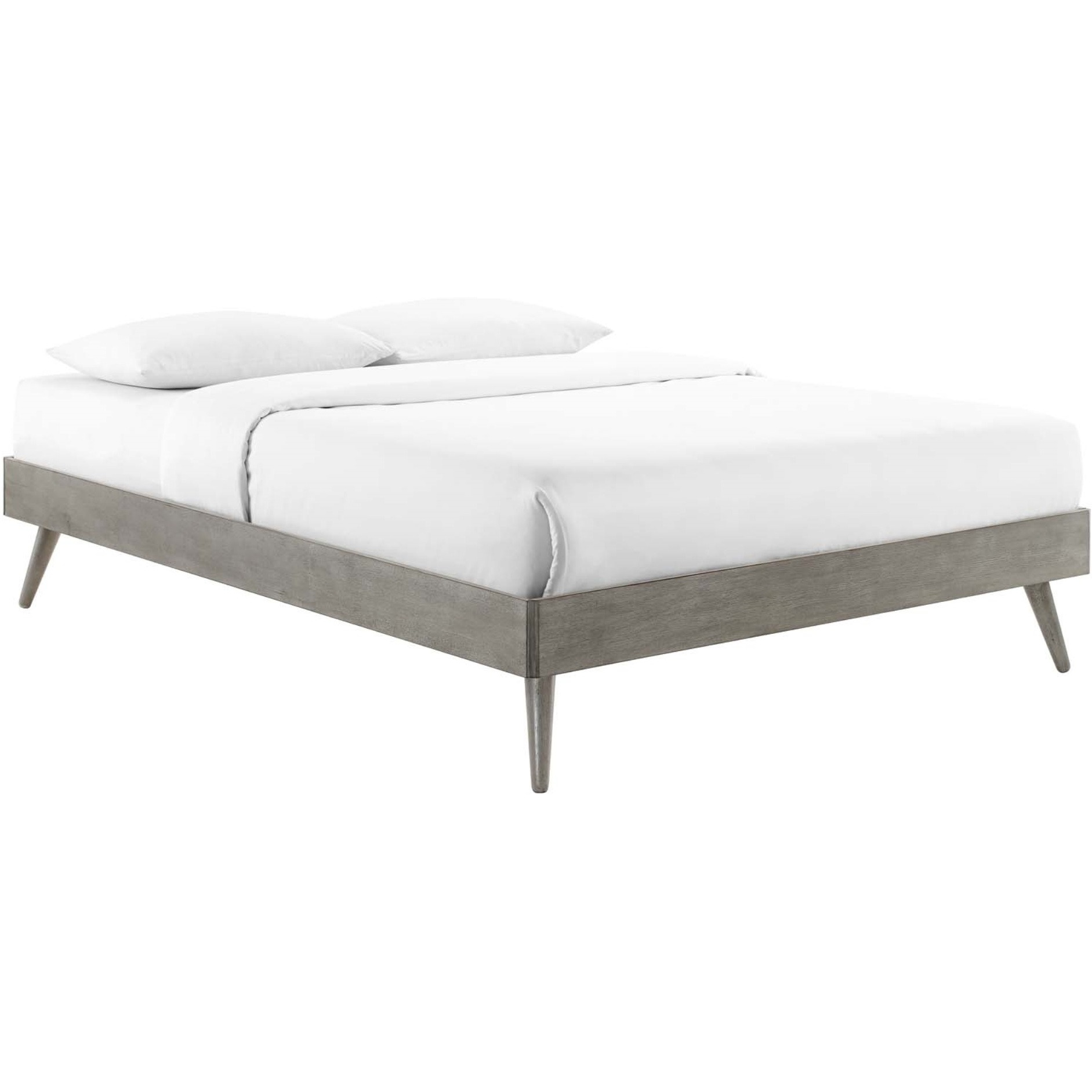 Margo King Wood Platform Bed Frame Gray