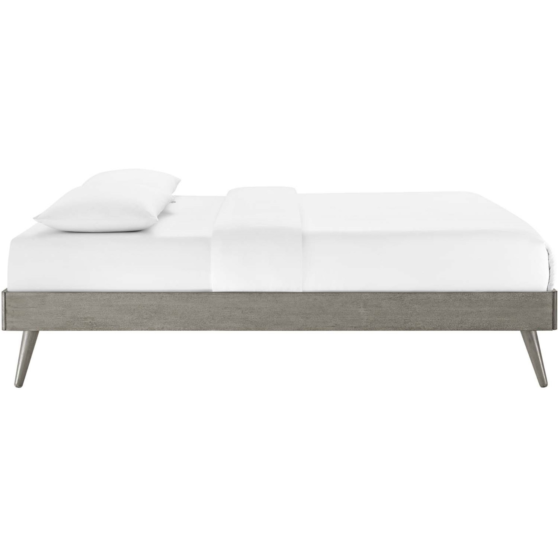 Margo King Wood Platform Bed Frame Gray