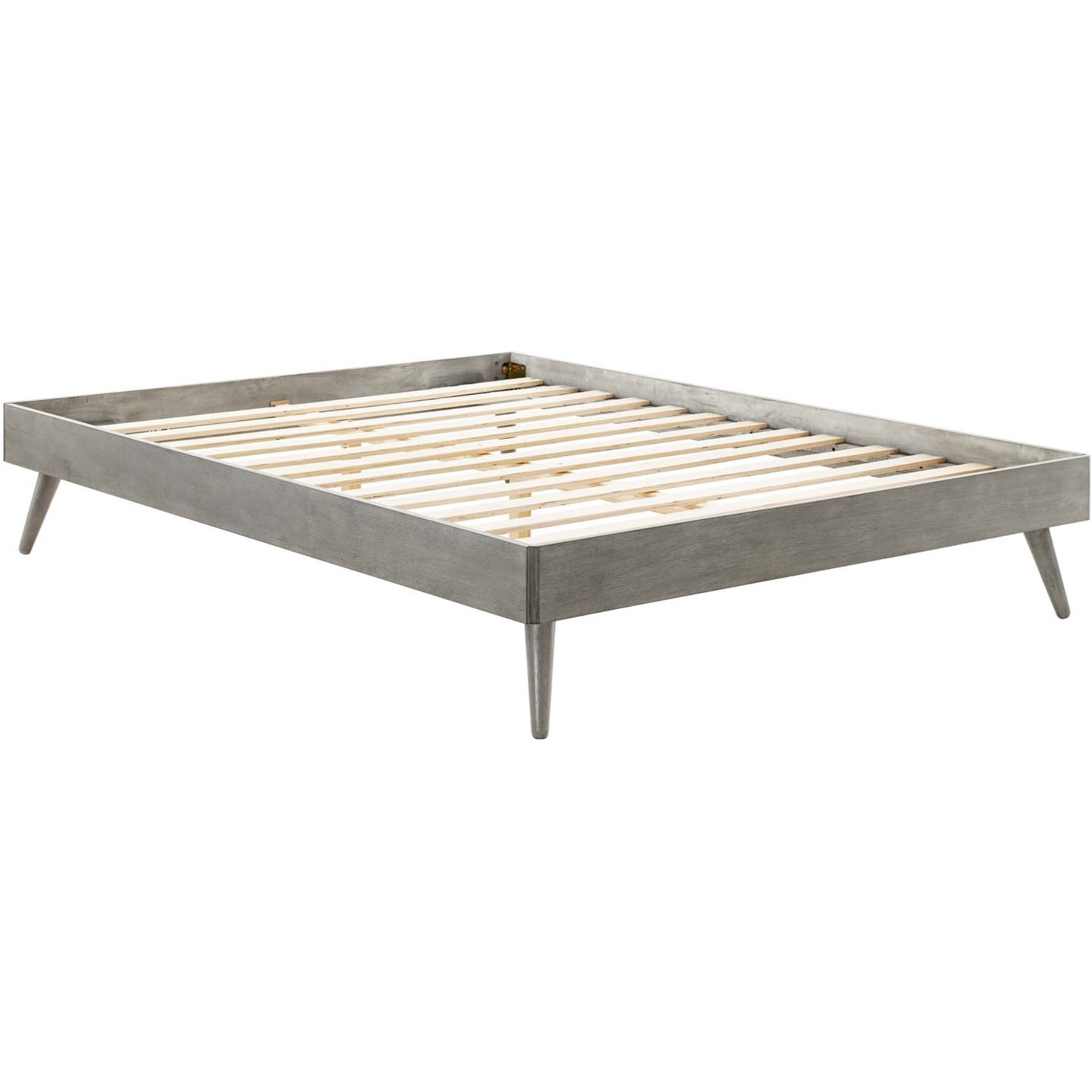Margo King Wood Platform Bed Frame Gray