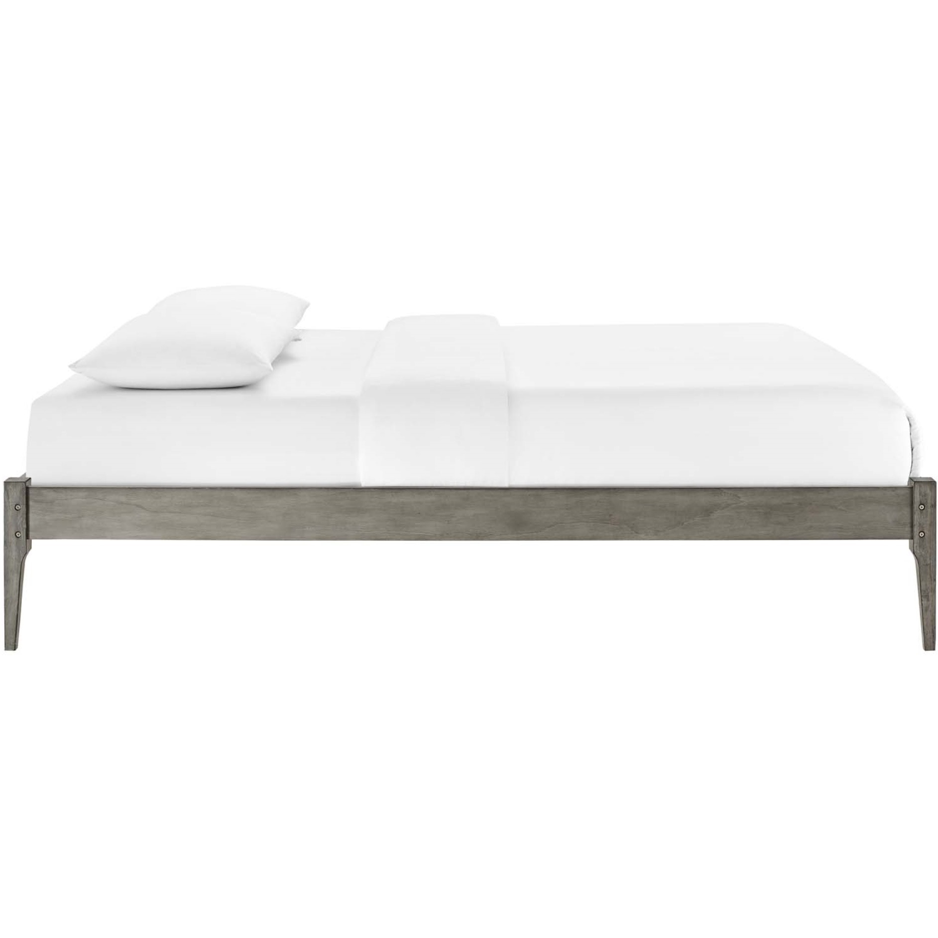 June Queen Wood Platform Bed Frame Gray