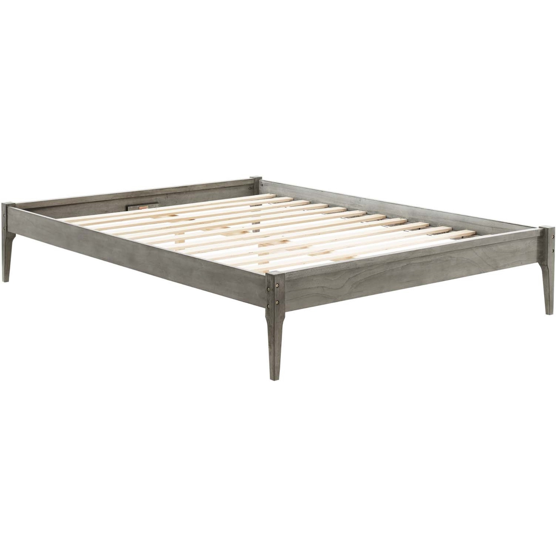 June Queen Wood Platform Bed Frame Gray