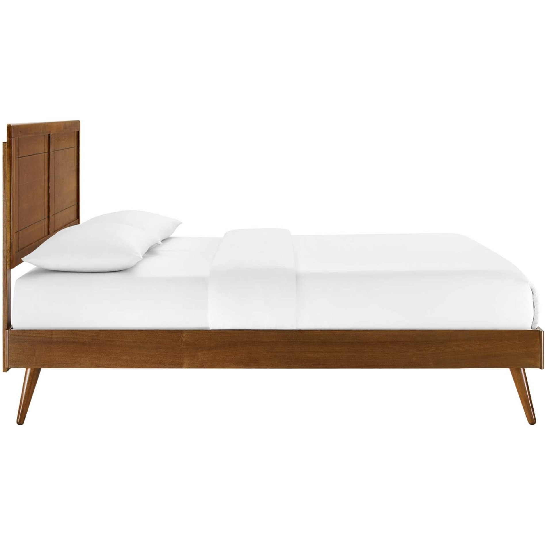 Marlee Queen Wood Platform Bed With Splayed Legs Walnut
