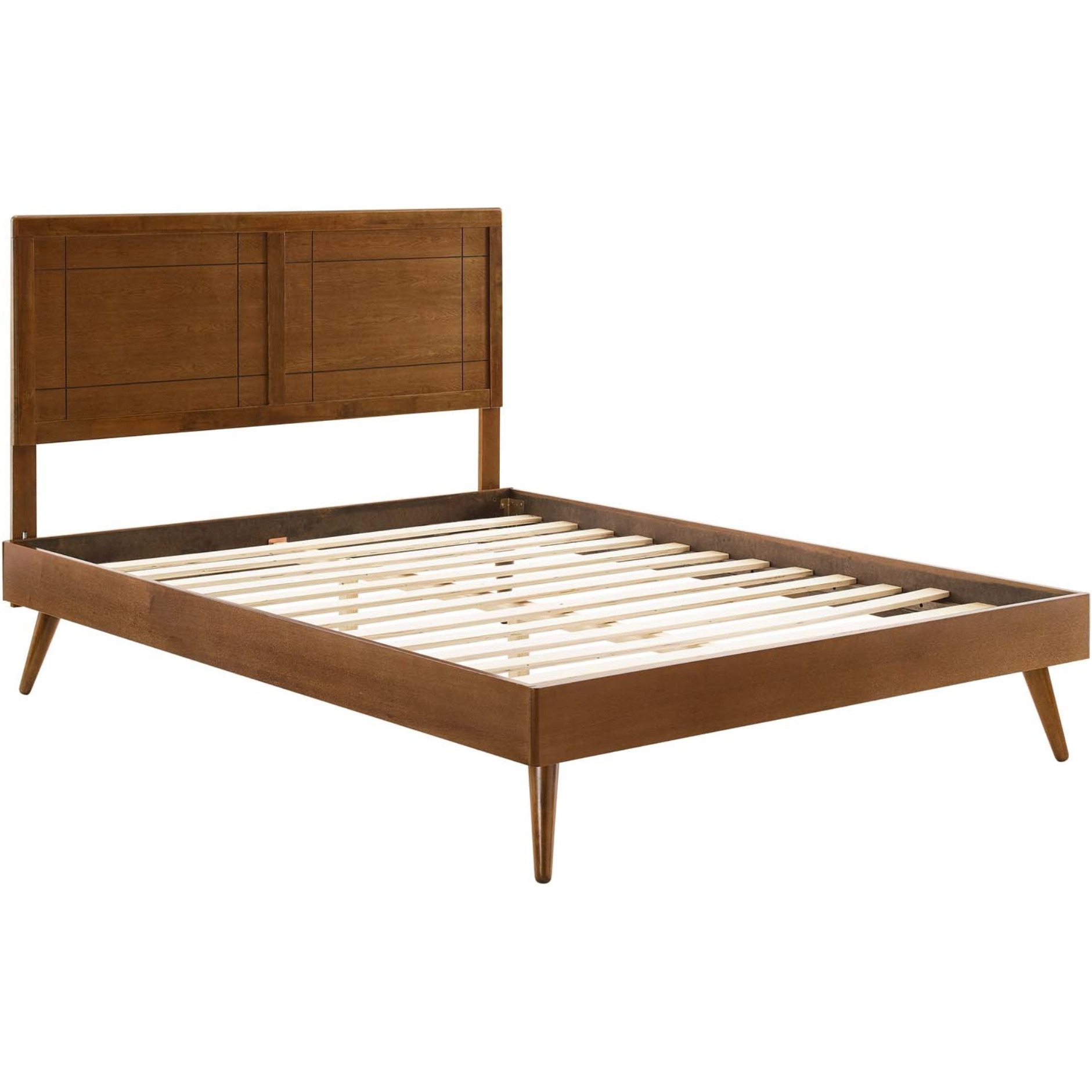 Marlee Queen Wood Platform Bed With Splayed Legs Walnut