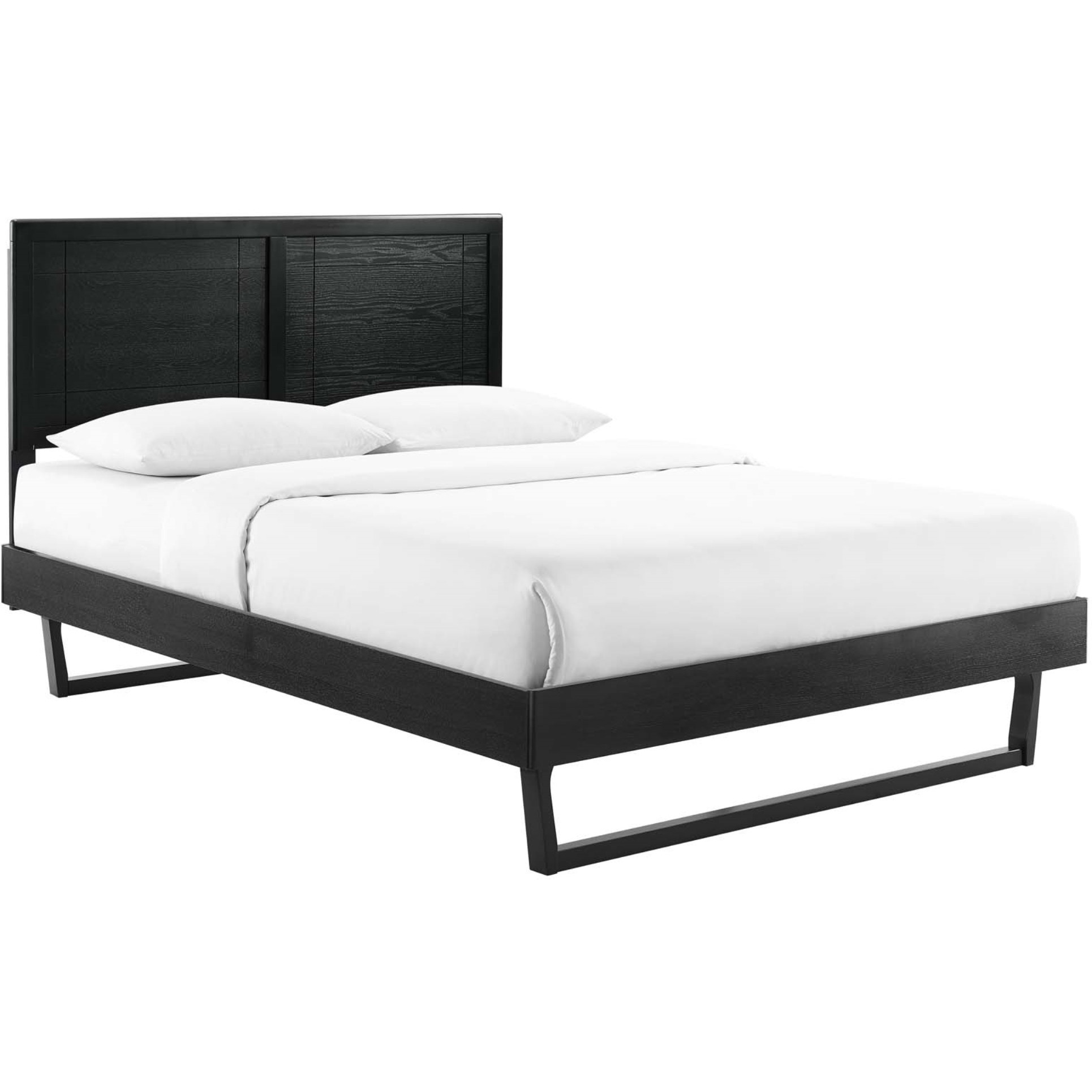 Marlee Full Wood Platform Bed With Angular Frame Black
