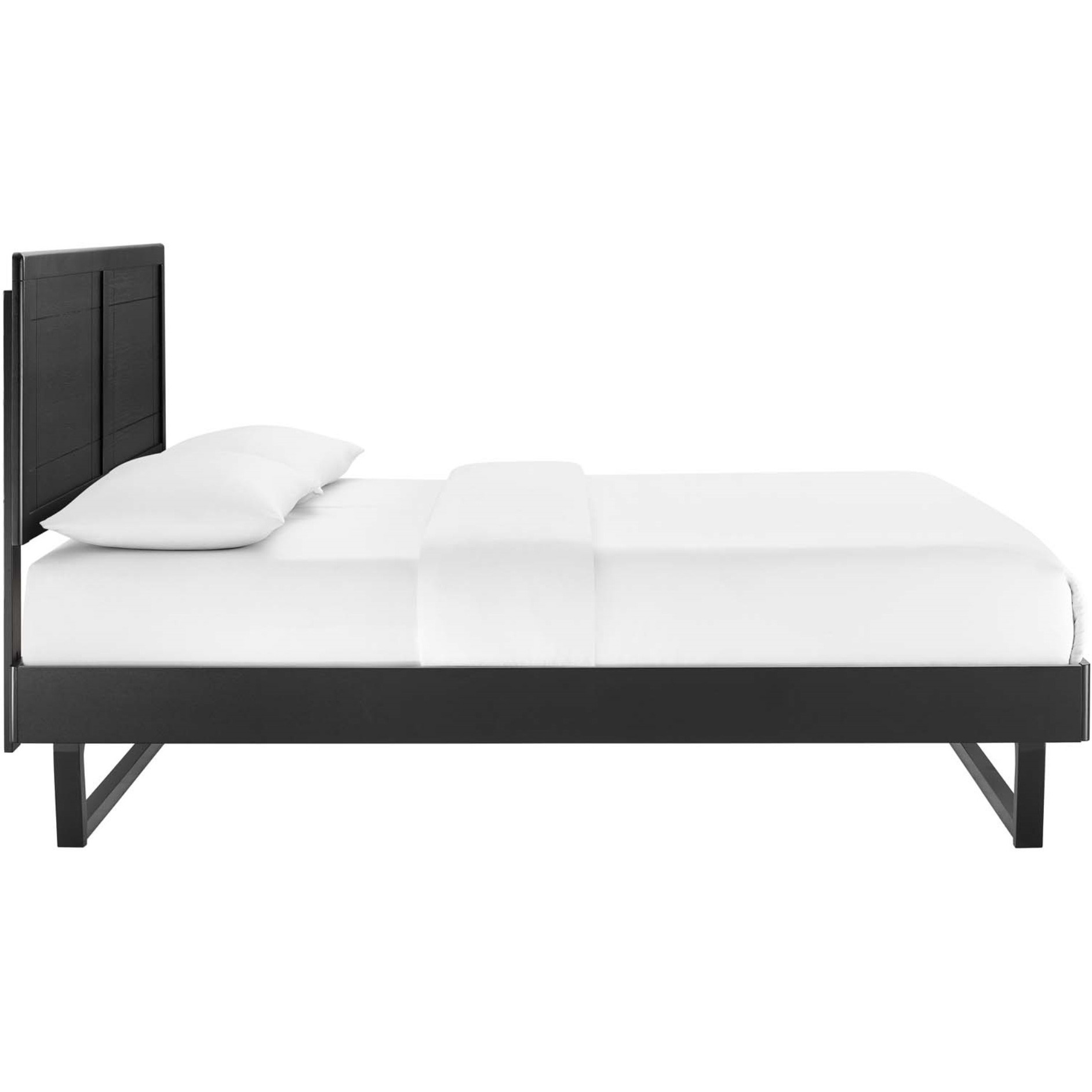 Marlee Full Wood Platform Bed With Angular Frame Black