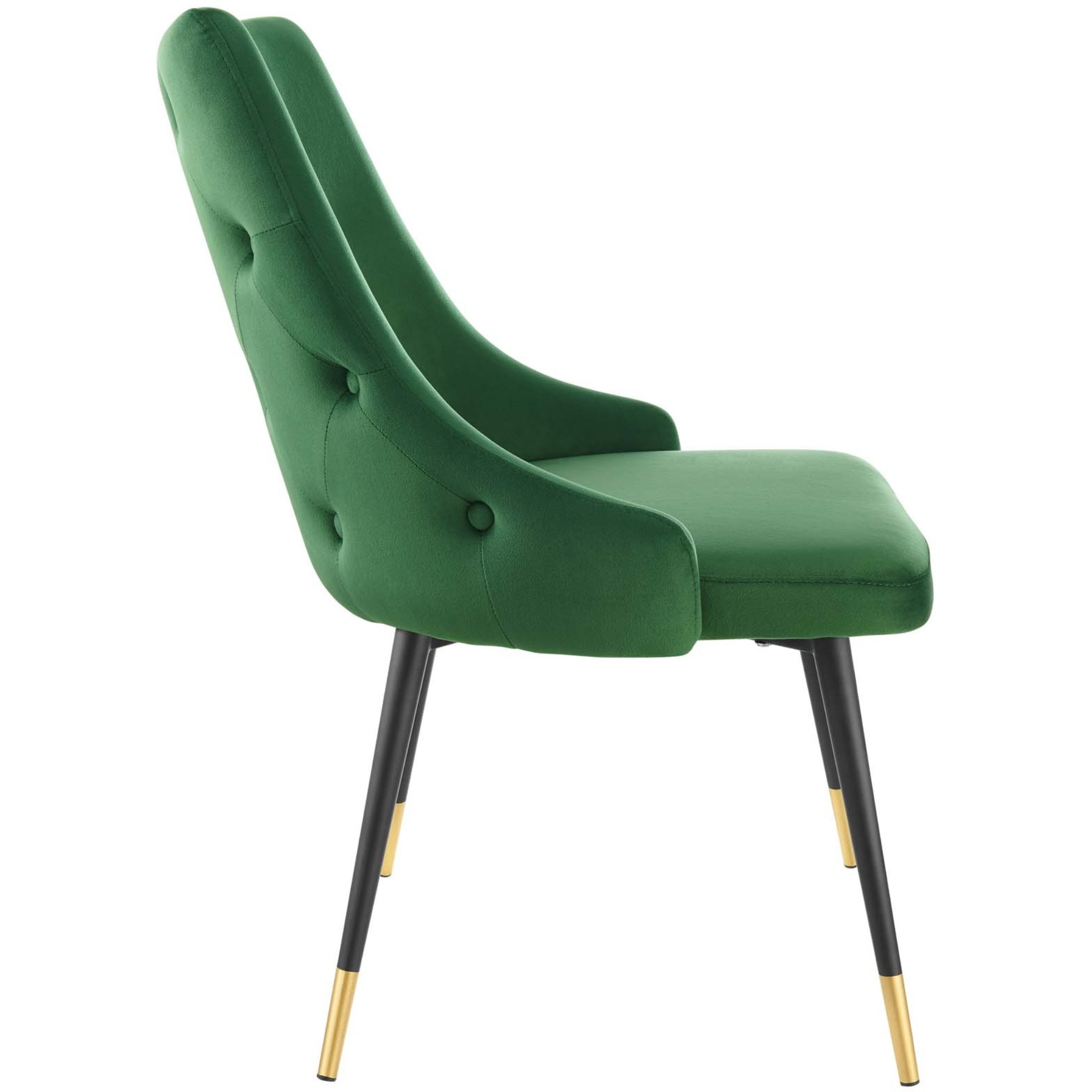 Adorn Dining Side Chair Performance Velvet Set of 2 Emerald