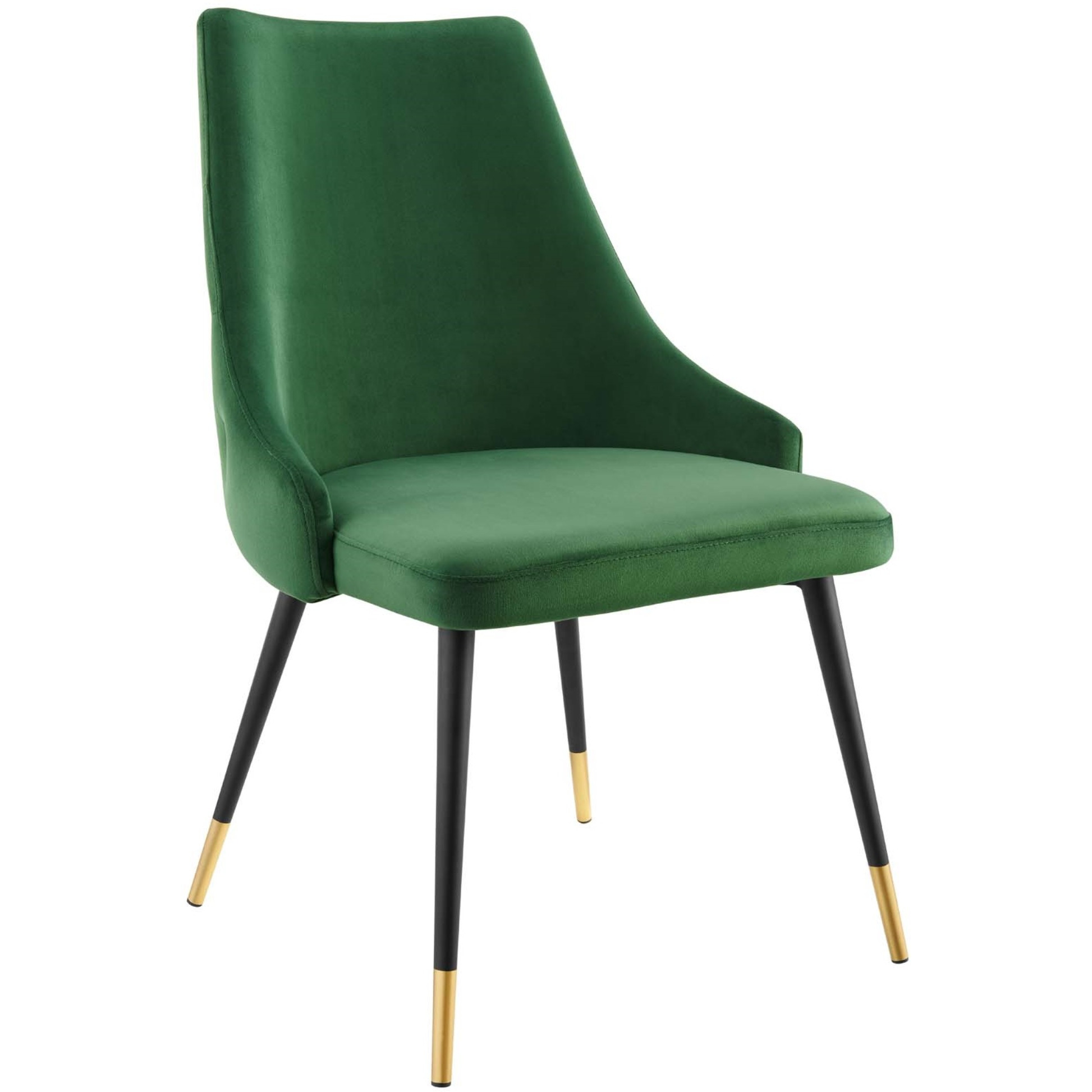 Adorn Dining Side Chair Performance Velvet Set of 2 Emerald