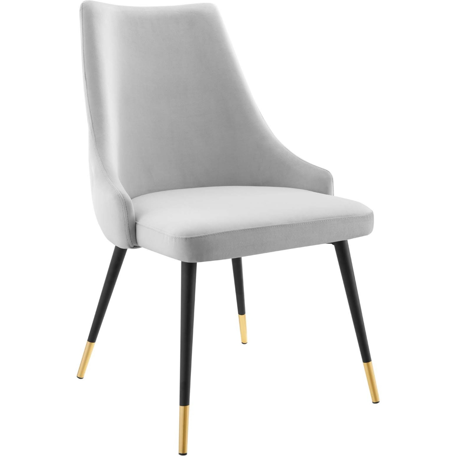 Adorn Dining Side Chair Performance Velvet Set of 2 Light Gray