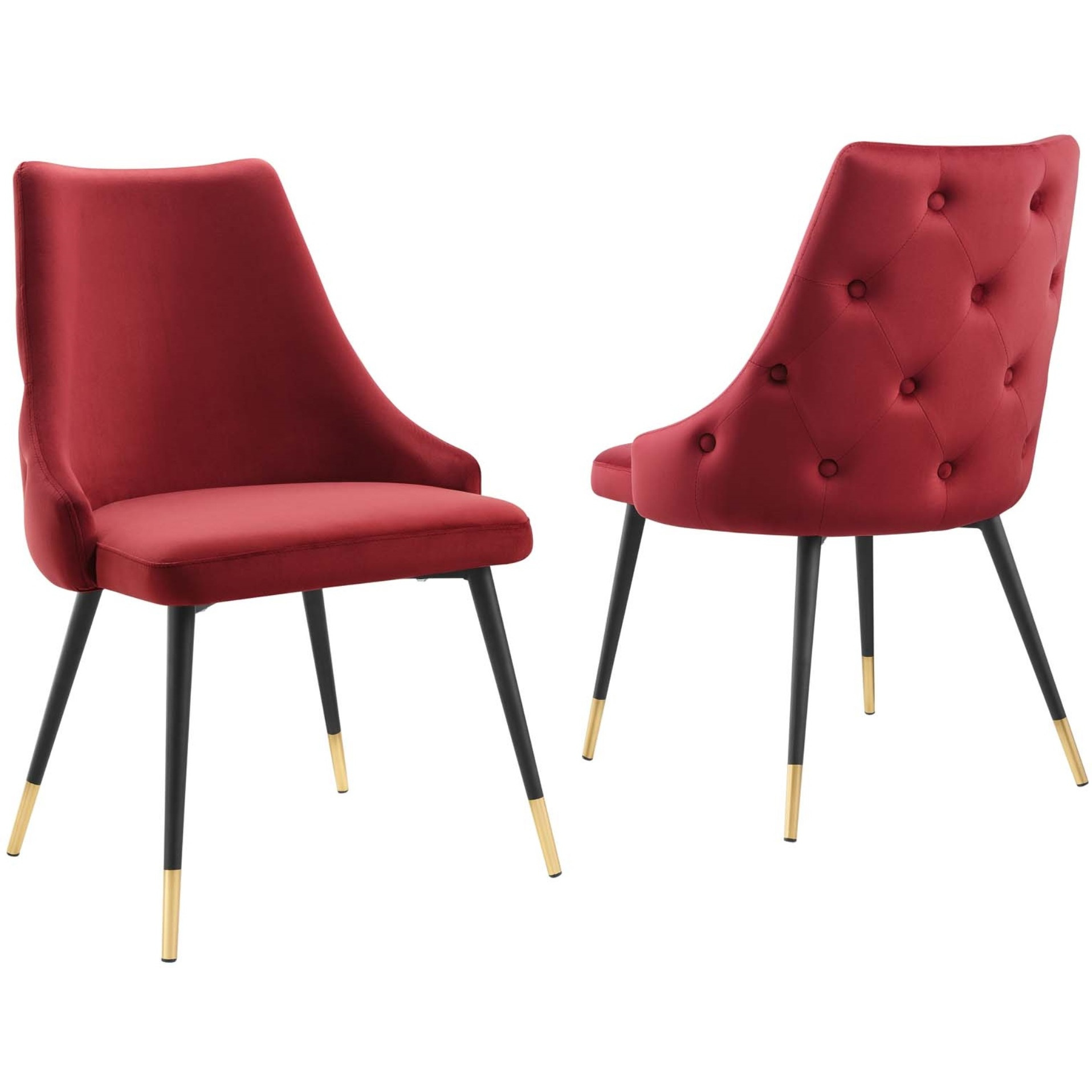 Adorn Dining Side Chair Performance Velvet Set of 2 Maroon