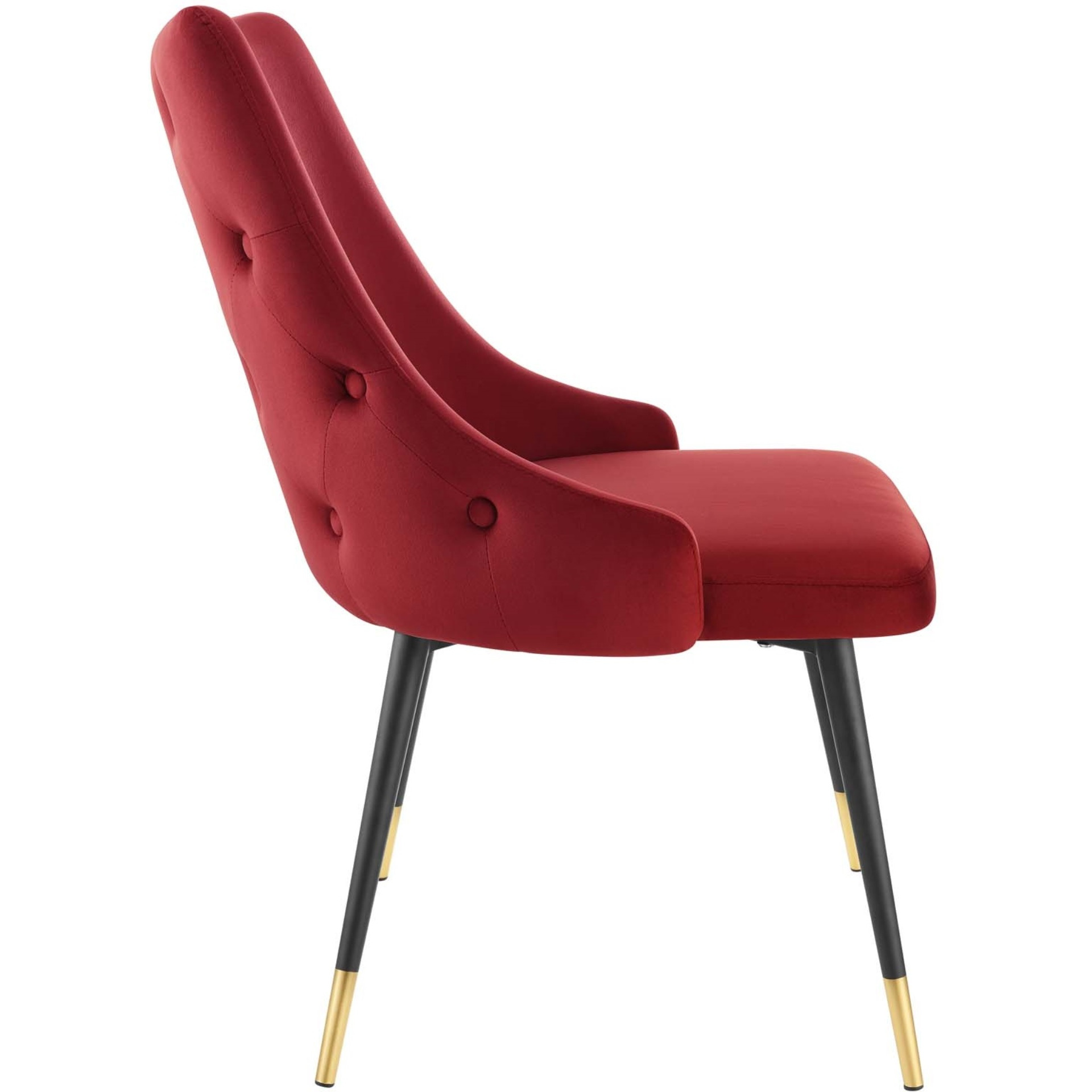Adorn Dining Side Chair Performance Velvet Set of 2 Maroon