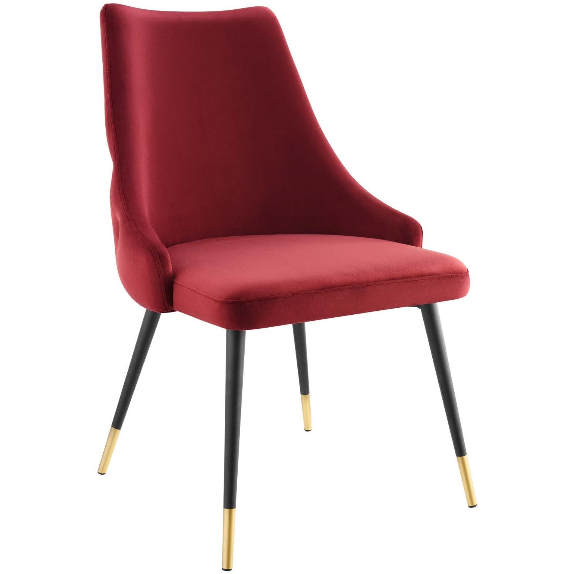 Adorn Dining Side Chair Performance Velvet Set of 2 Maroon