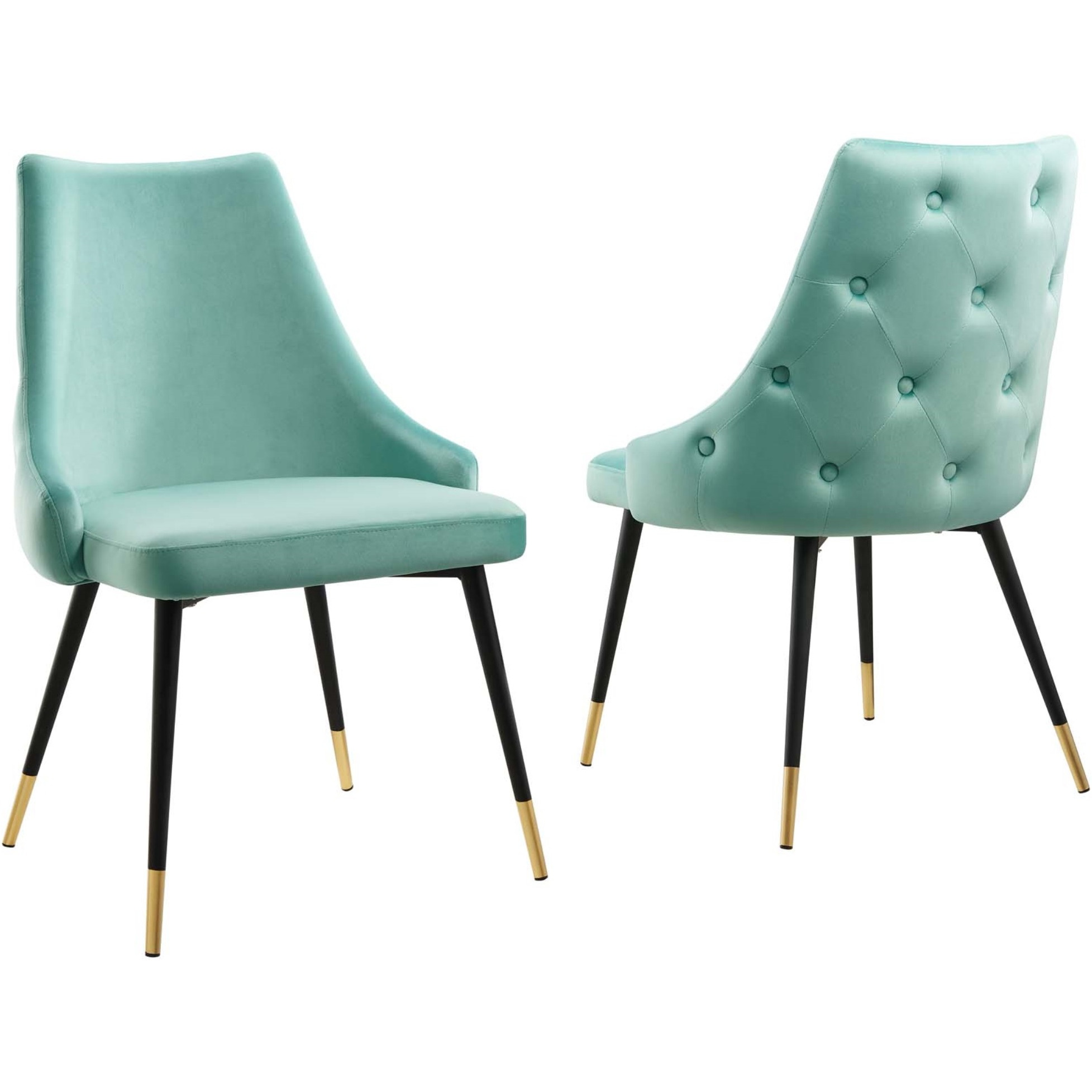 Adorn Dining Side Chair Performance Velvet Set of 2 Mint