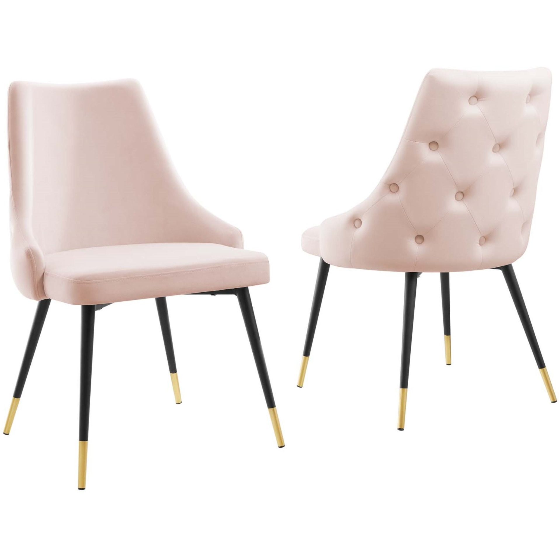 Adorn Dining Side Chair Performance Velvet Set of 2 Pink