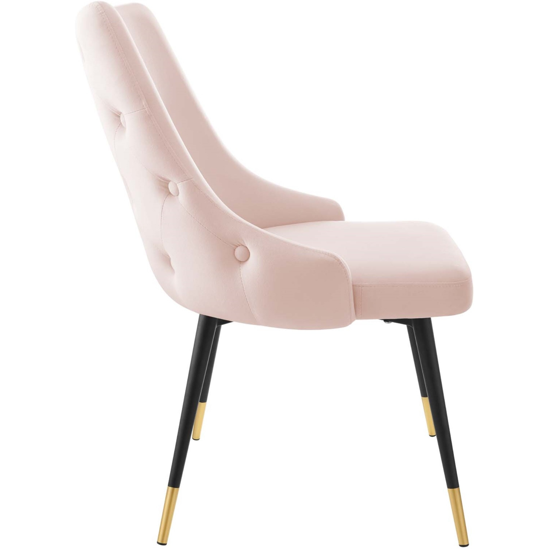 Adorn Dining Side Chair Performance Velvet Set of 2 Pink