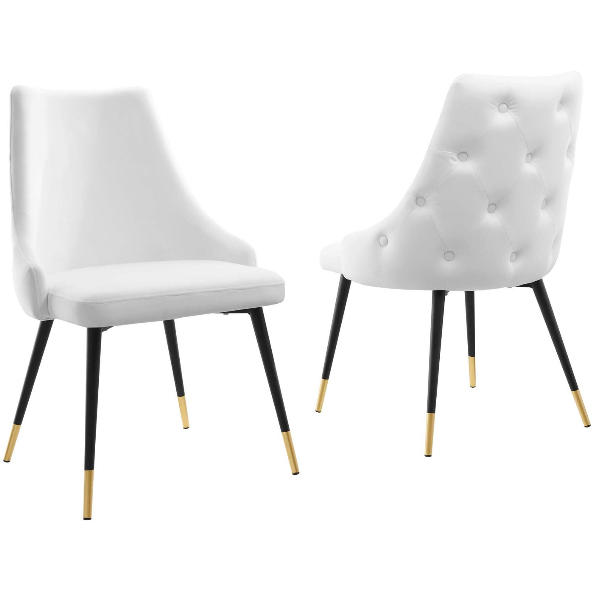 Adorn Dining Side Chair Performance Velvet Set of 2 White