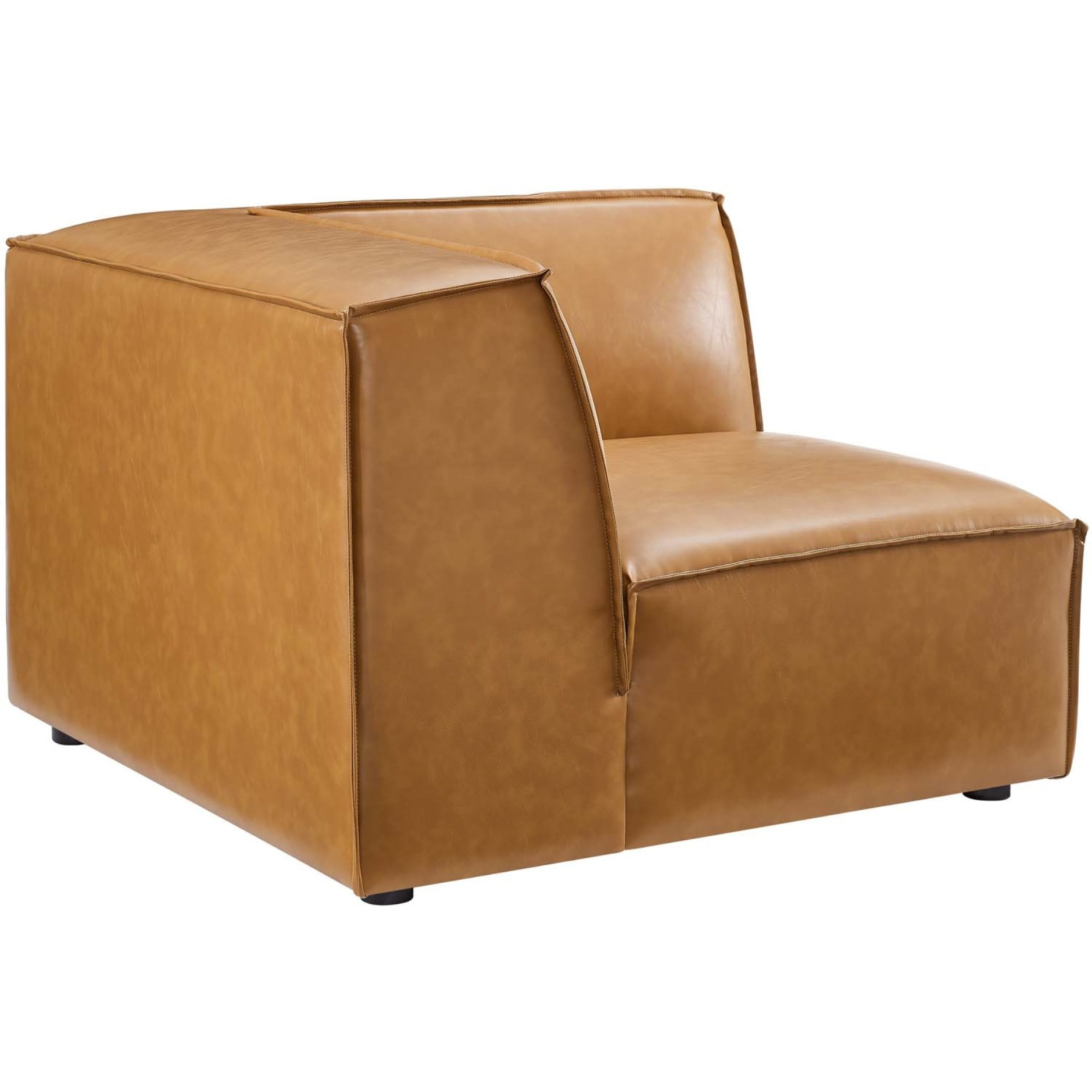 Restore Vegan Leather Sectional Sofa Corner Chair Tan