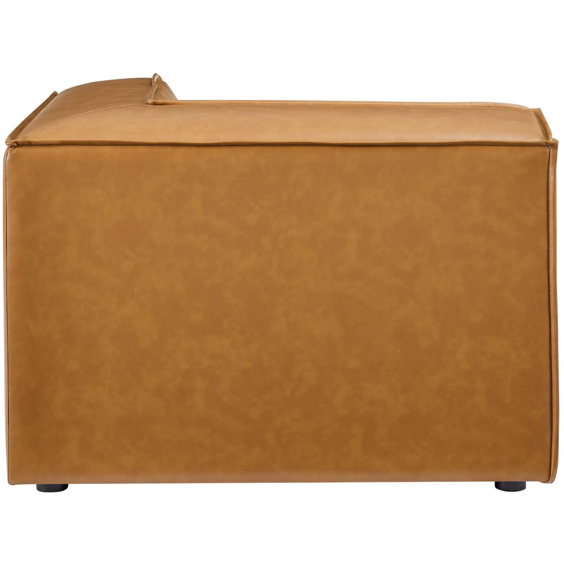 Restore Vegan Leather Sectional Sofa Corner Chair Tan