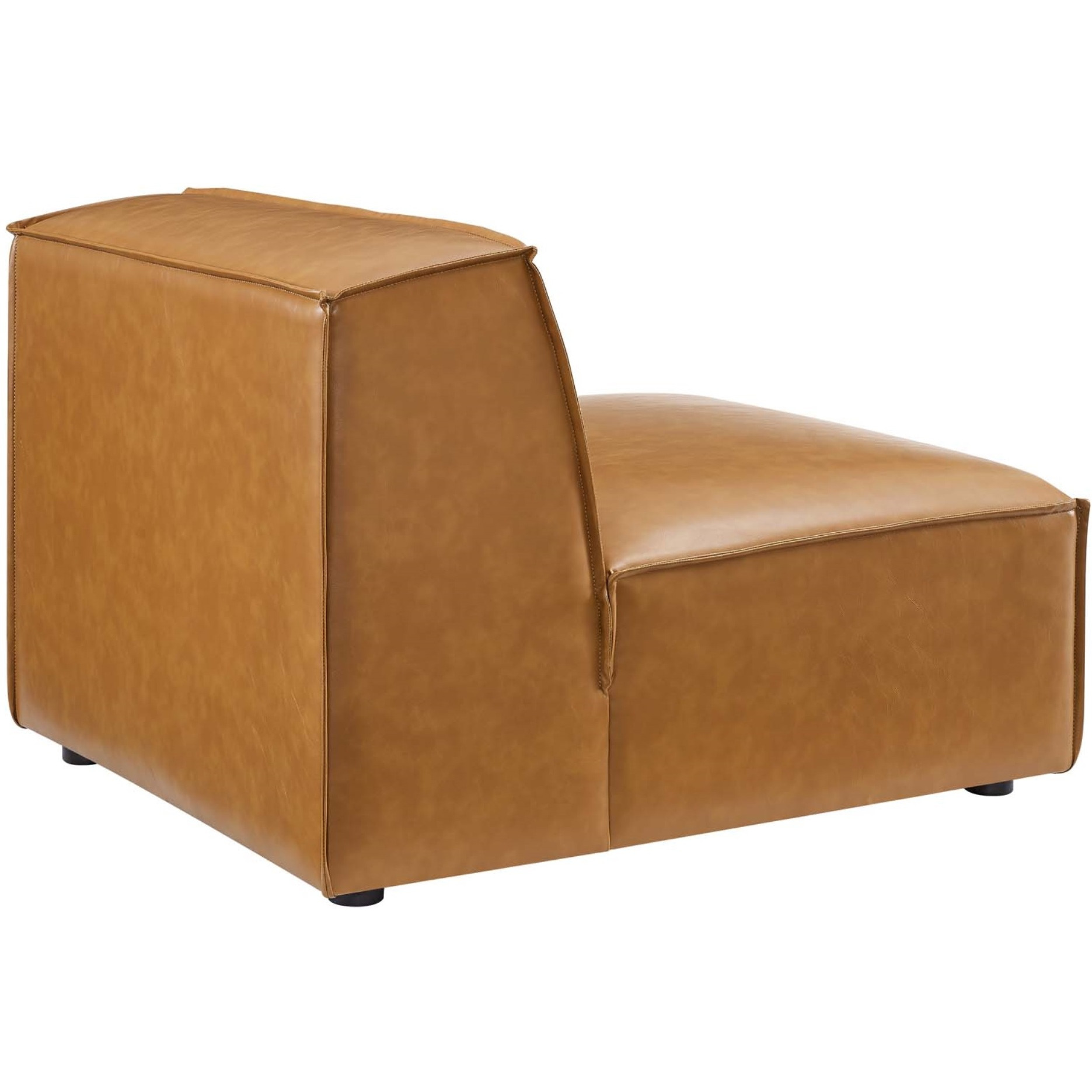 Restore Vegan Leather Sectional Sofa Armless Chair Tan