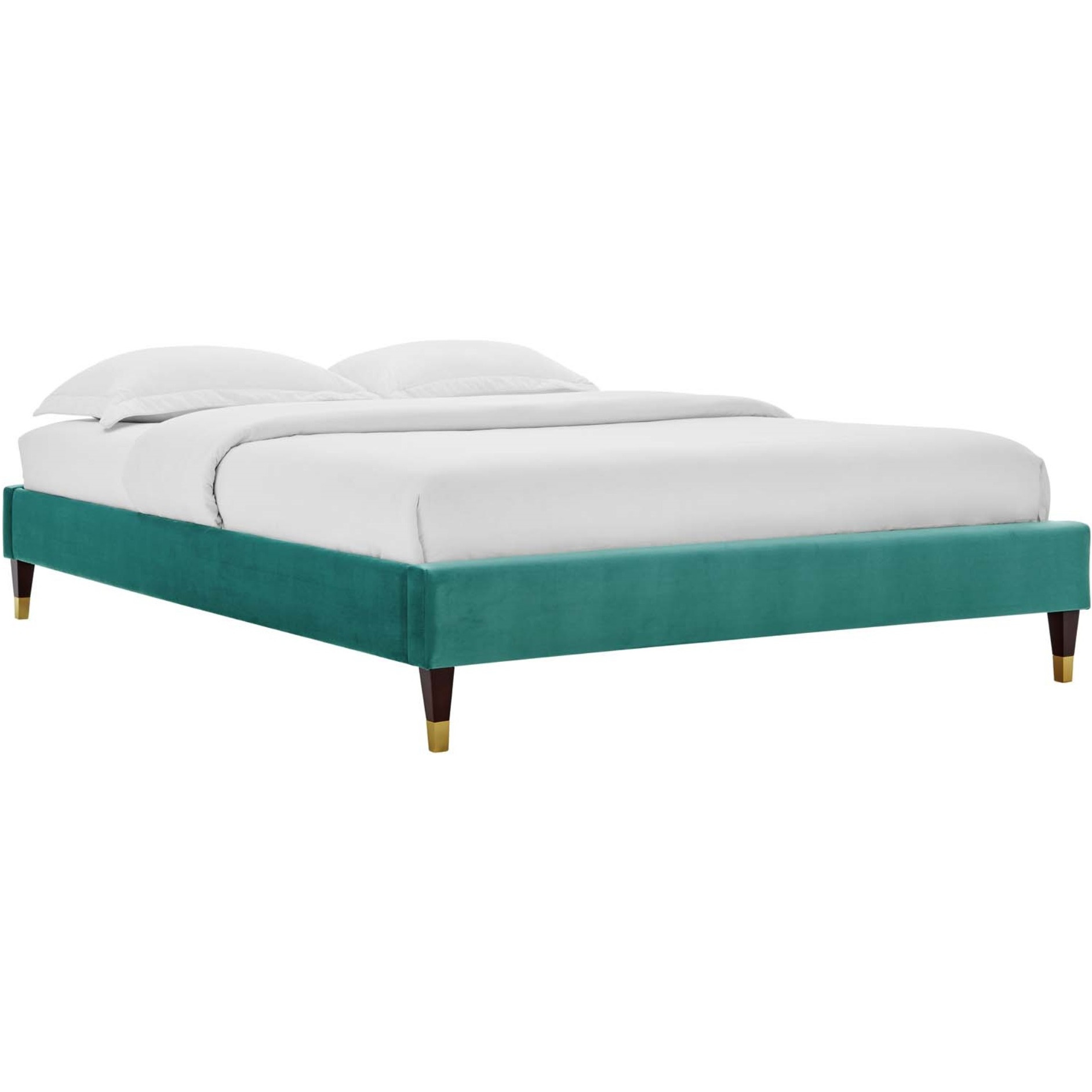 Harlow Full Performance Velvet Platform Bed Frame Teal