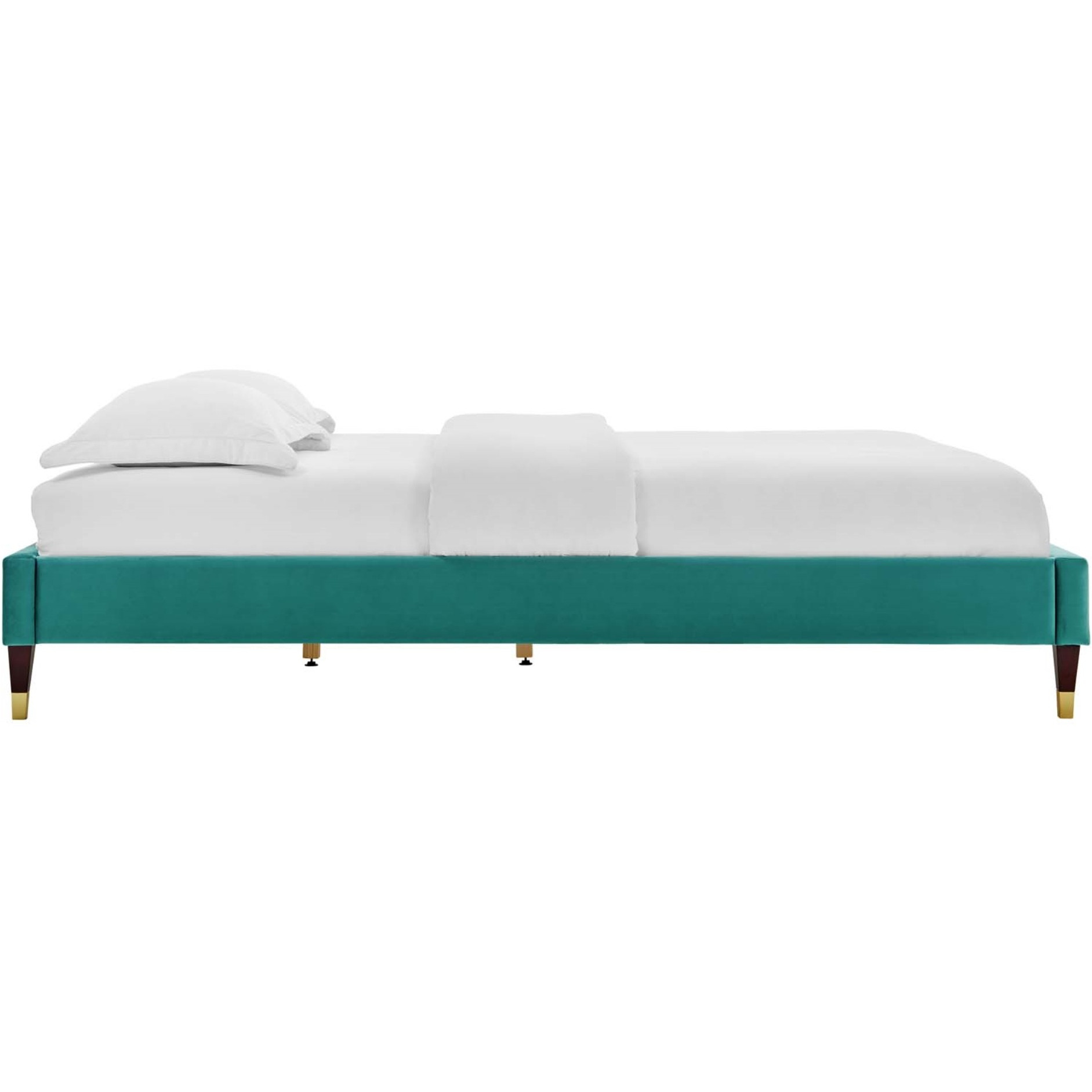 Harlow Full Performance Velvet Platform Bed Frame Teal