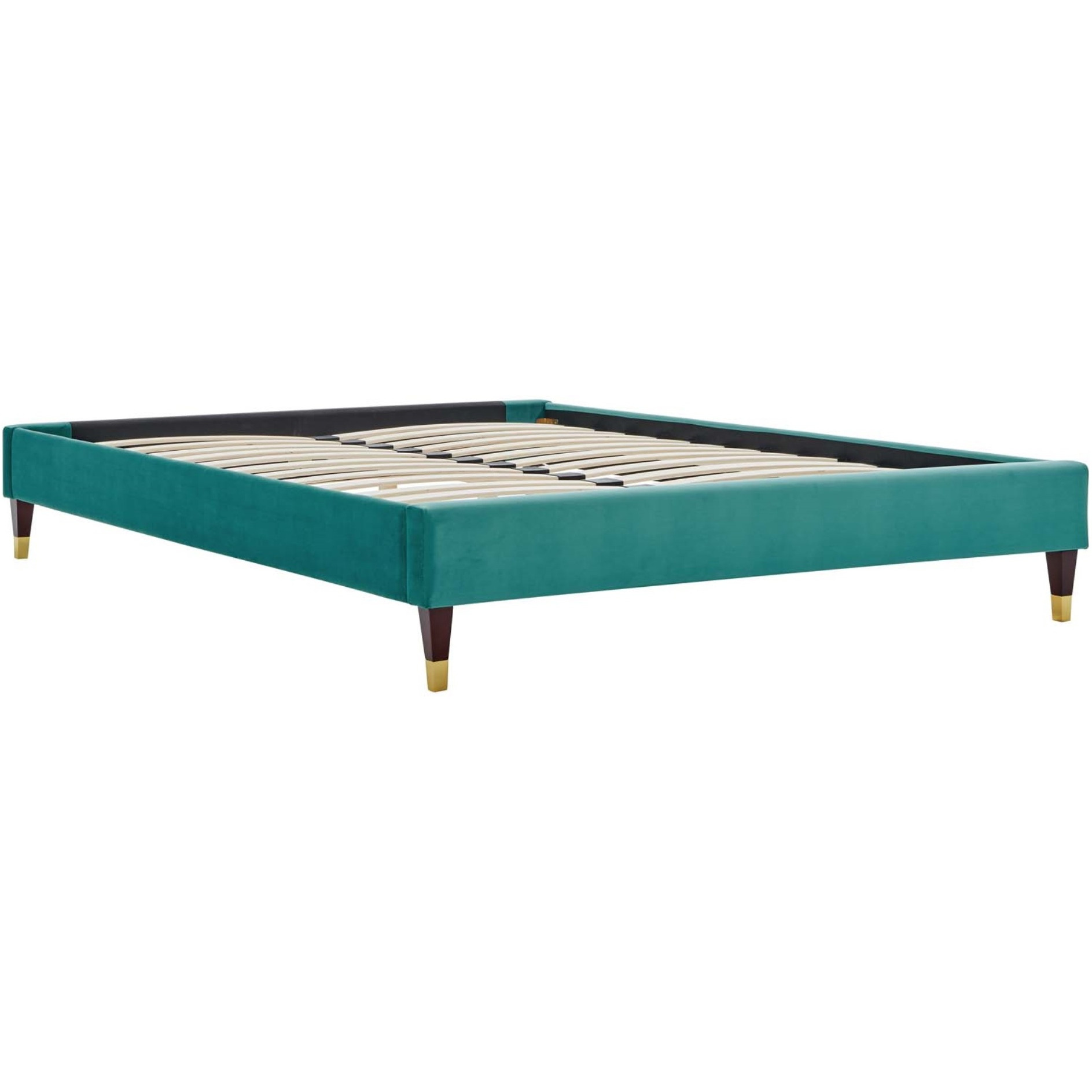 Harlow Full Performance Velvet Platform Bed Frame Teal
