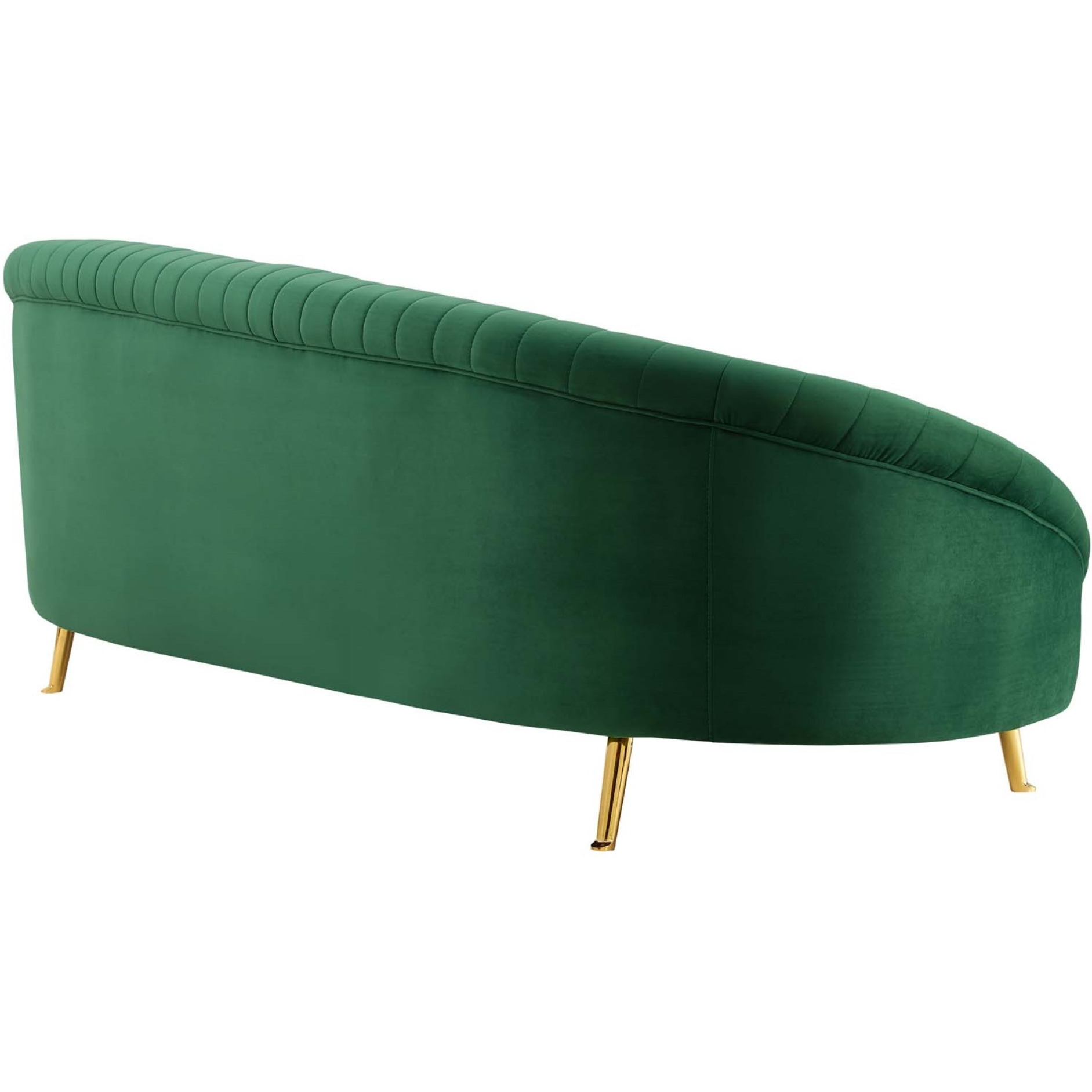 Camber Channel Tufted Performance Velvet Sofa Emerald