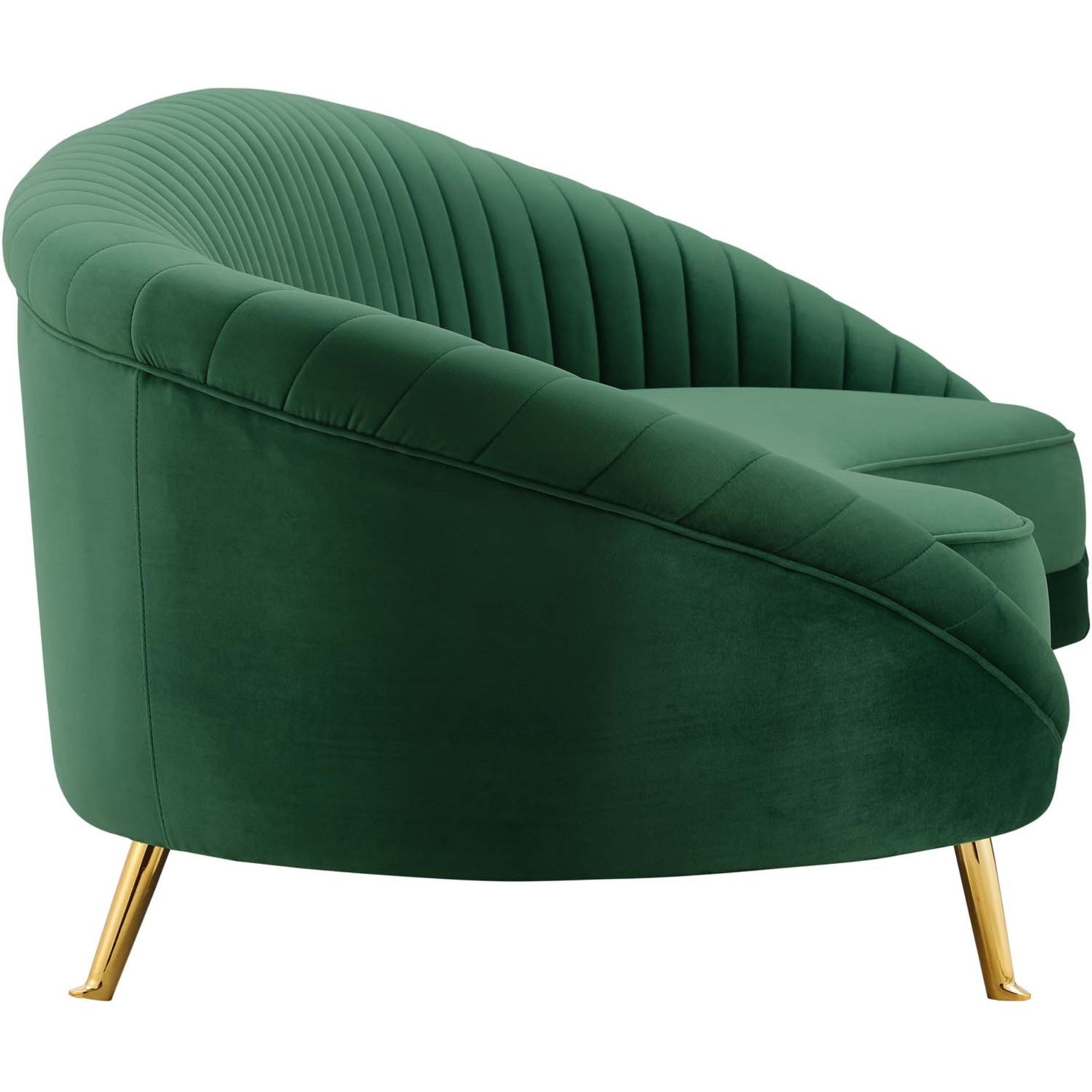 Camber Channel Tufted Performance Velvet Sofa Emerald