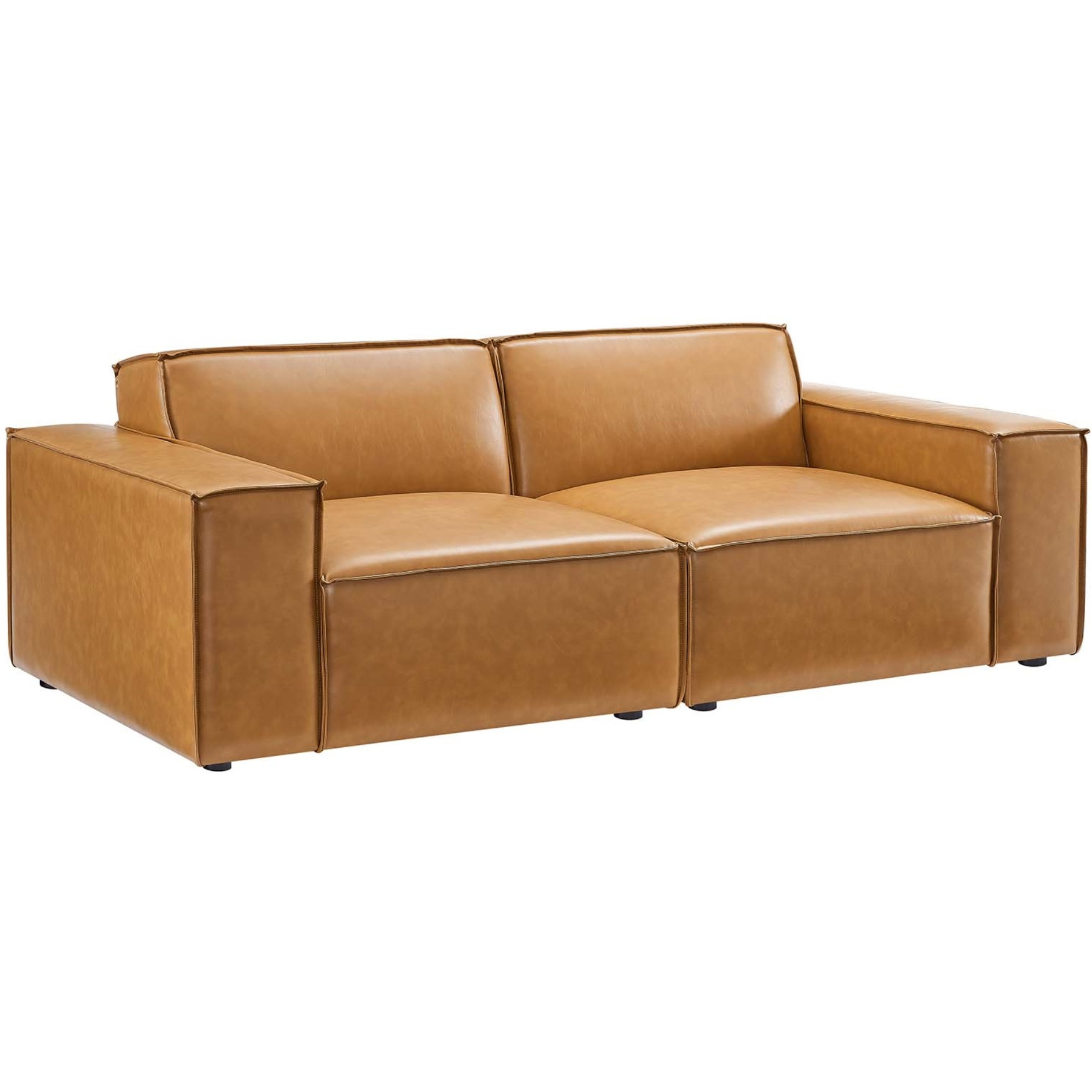 Restore Vegan Leather Loveseat Tan