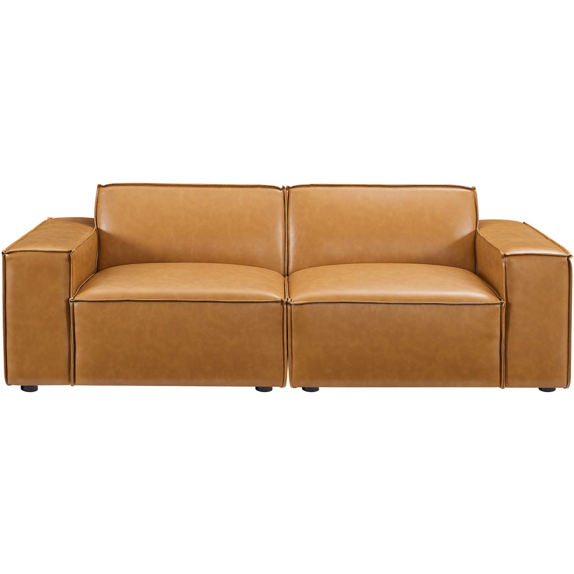 Restore Vegan Leather Loveseat Tan