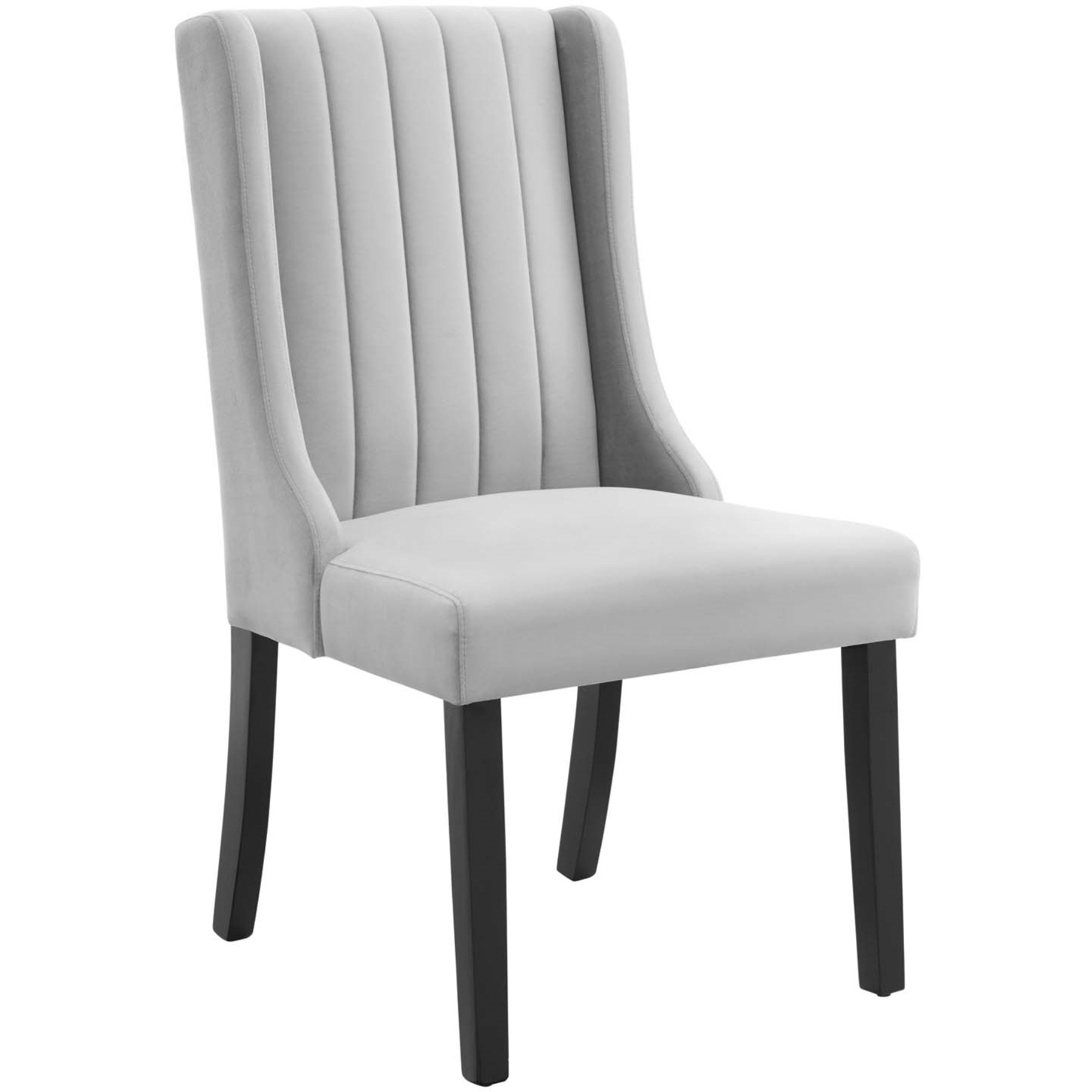 Renew Parsons Performance Velvet Dining Side Chairs - Set of 2 Light Gray