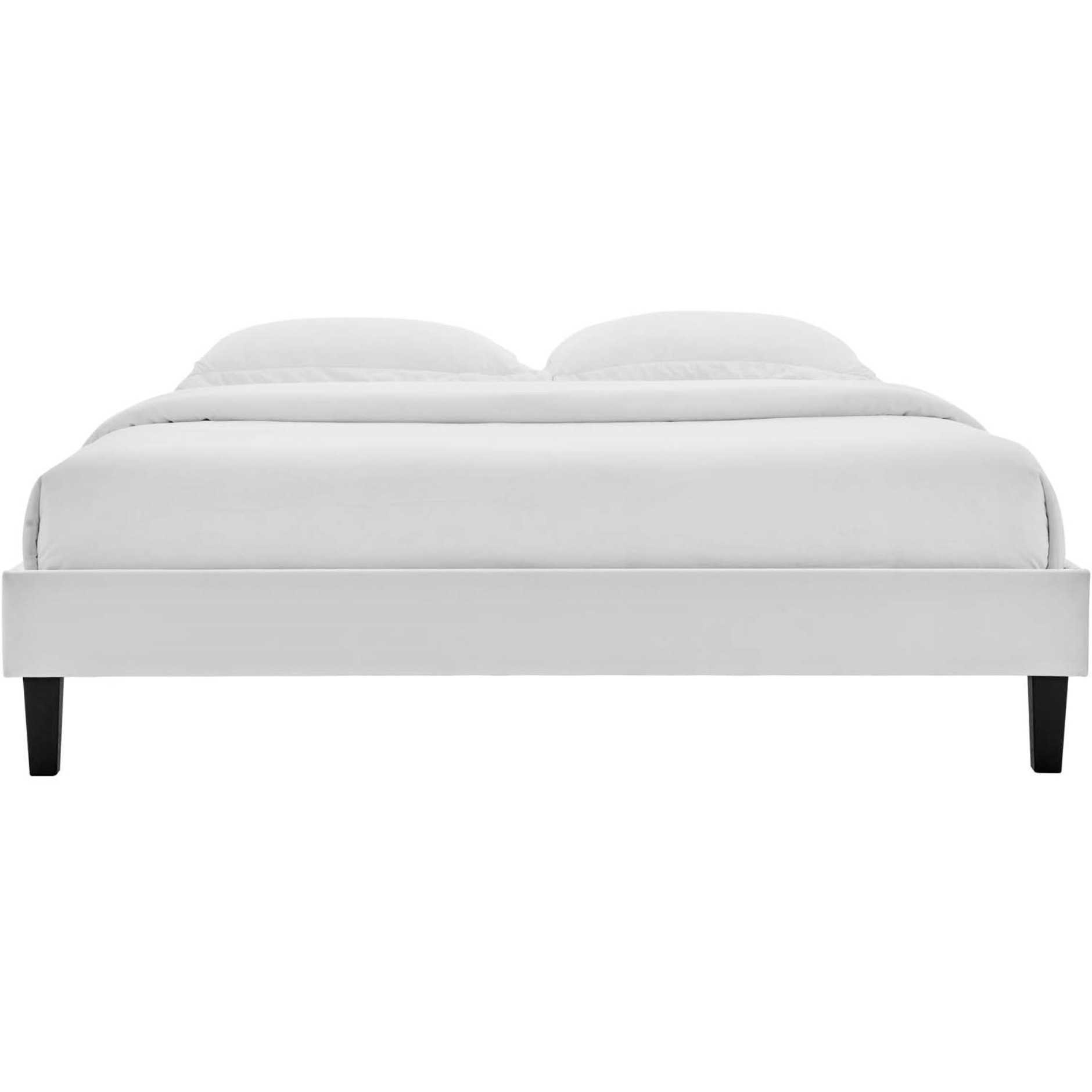 Reign Twin Performance Velvet Platform Bed Frame Light Gray