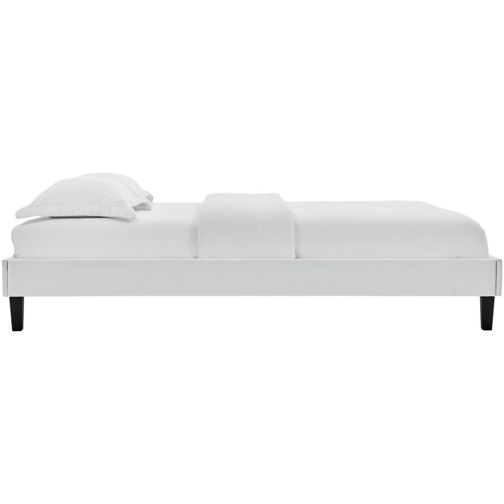 Reign Twin Performance Velvet Platform Bed Frame Light Gray