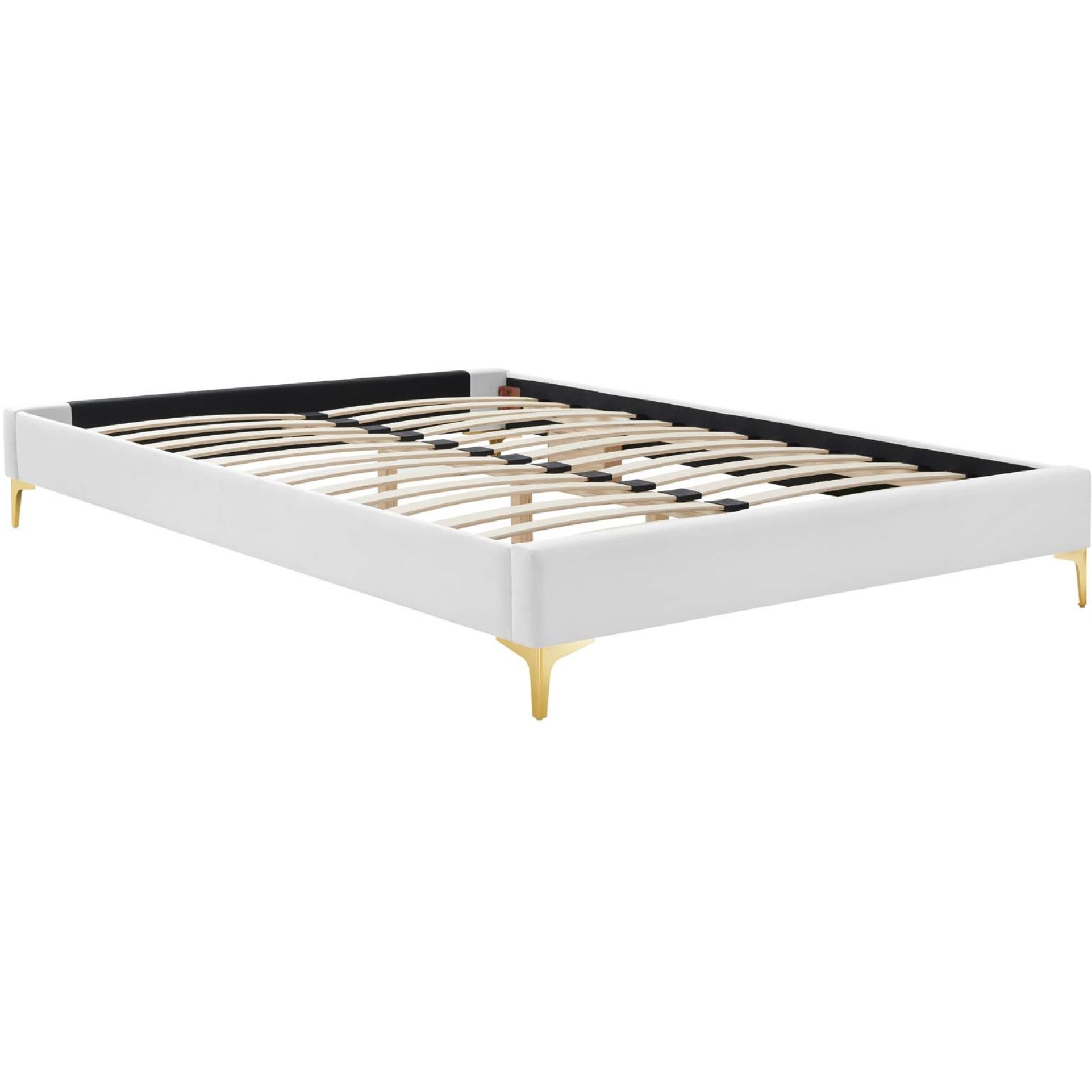 Sutton Queen Performance Velvet Bed Frame White