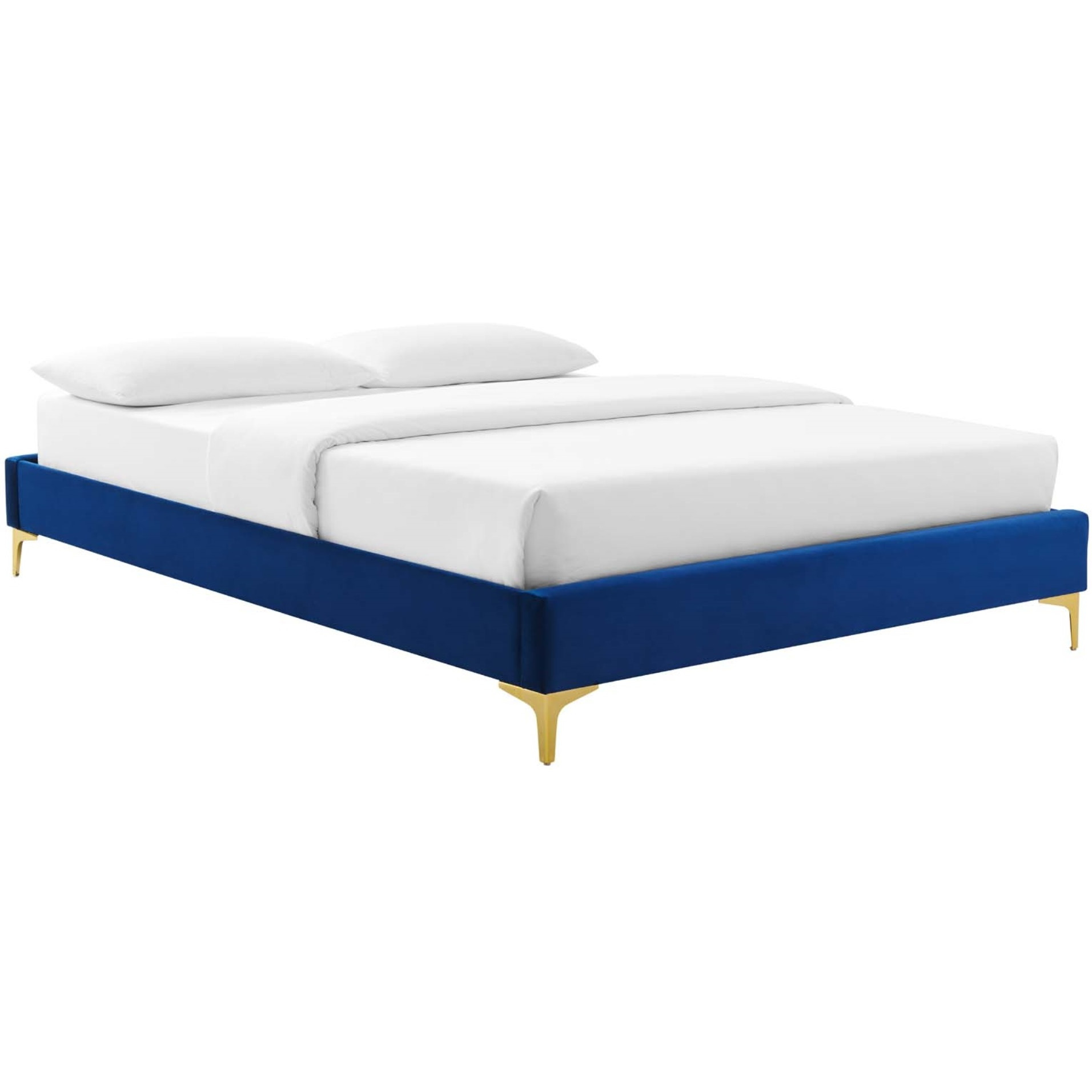 Sutton Full Performance Velvet Bed Frame Navy