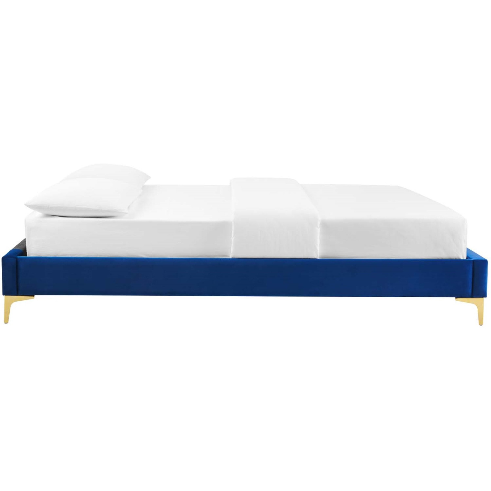 Sutton Full Performance Velvet Bed Frame Navy