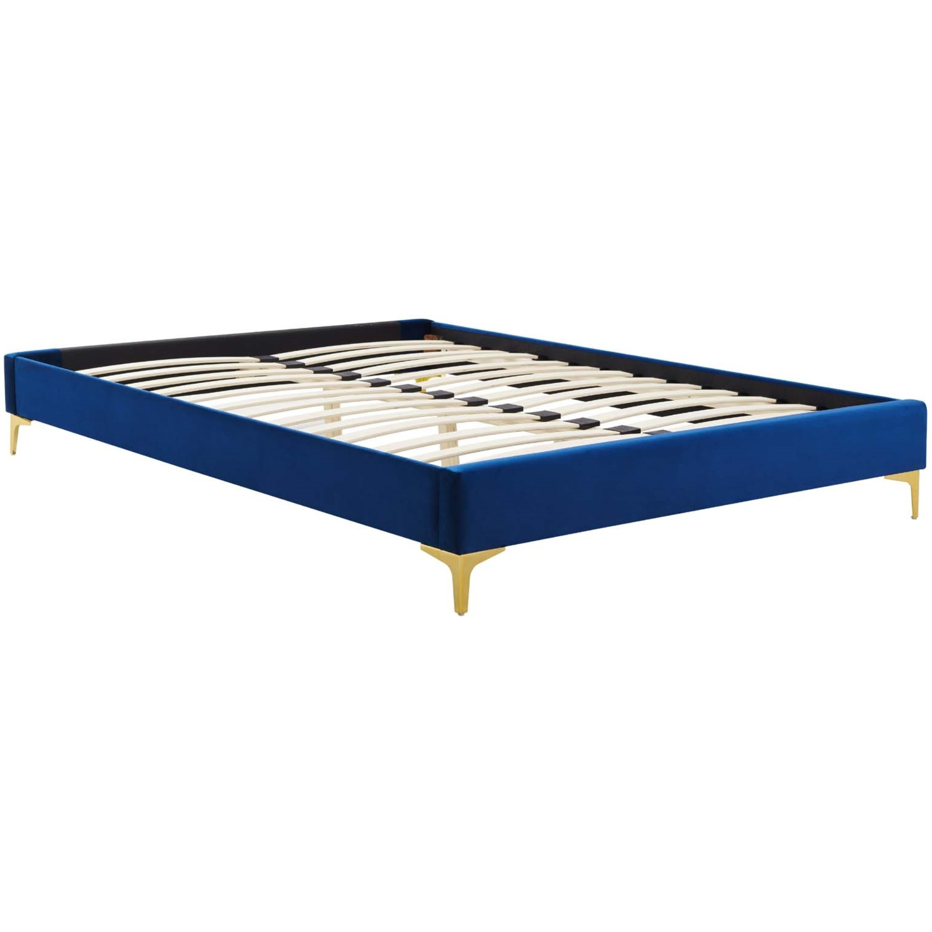 Sutton Full Performance Velvet Bed Frame Navy