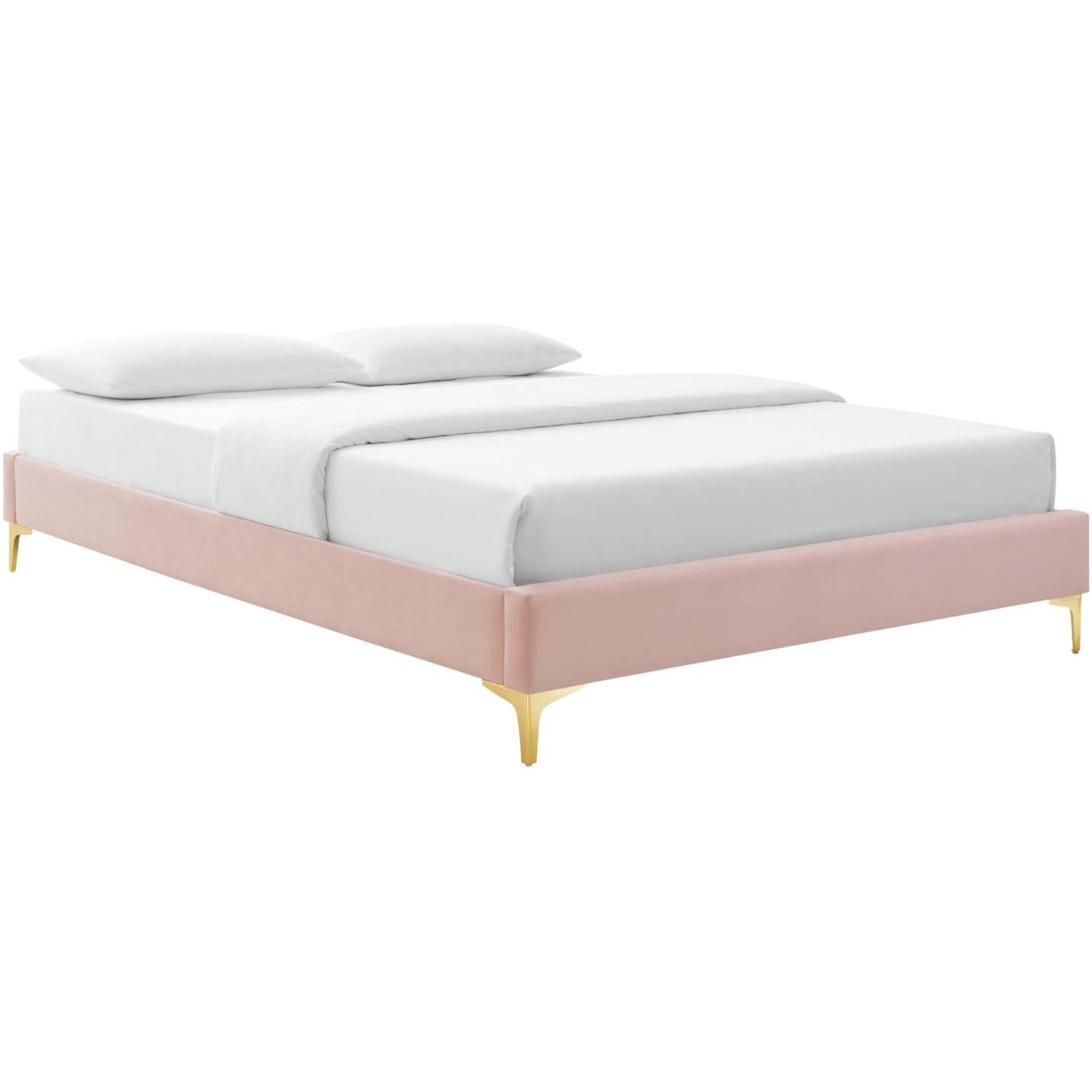 Sutton Full Performance Velvet Bed Frame Pink