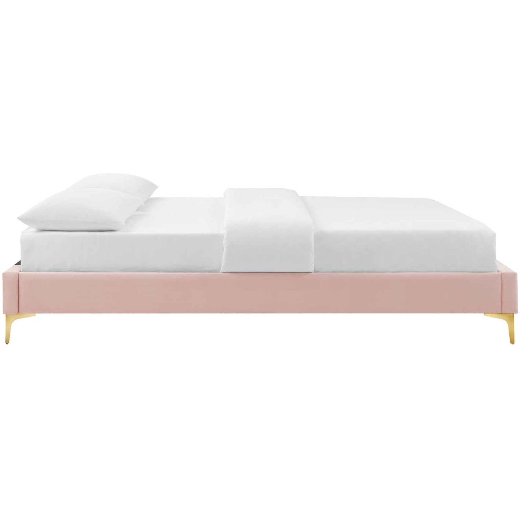 Sutton Full Performance Velvet Bed Frame Pink