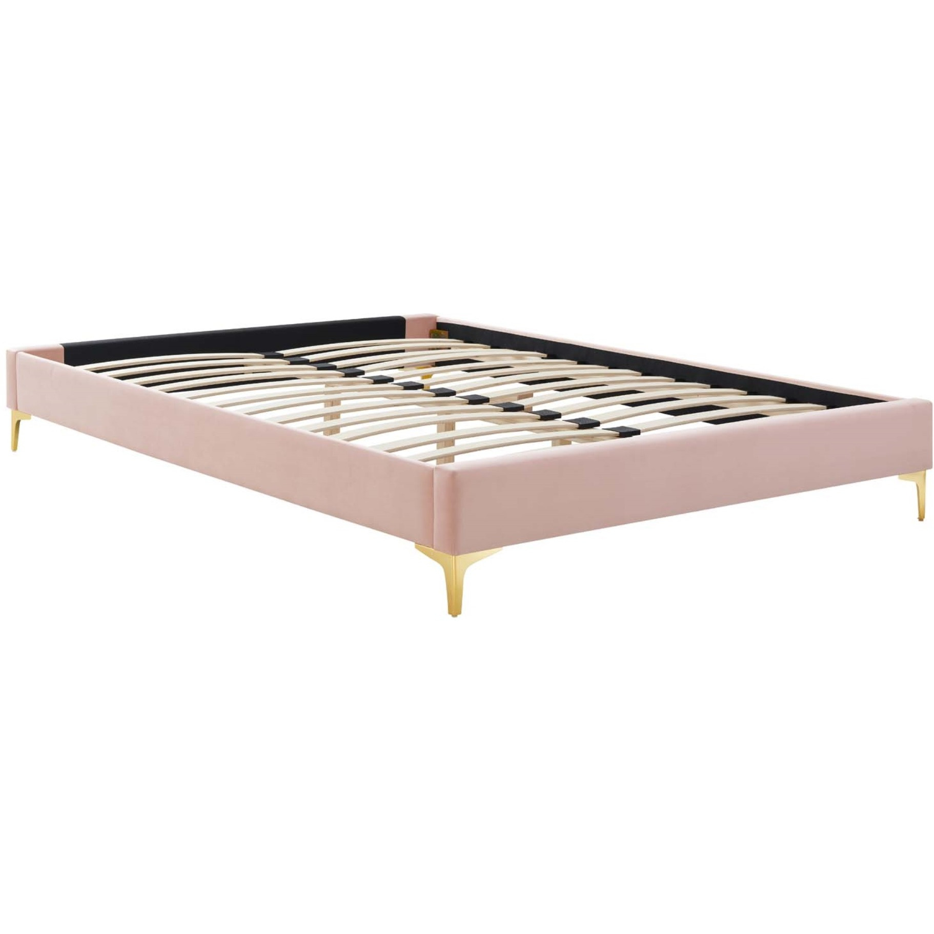 Sutton Full Performance Velvet Bed Frame Pink