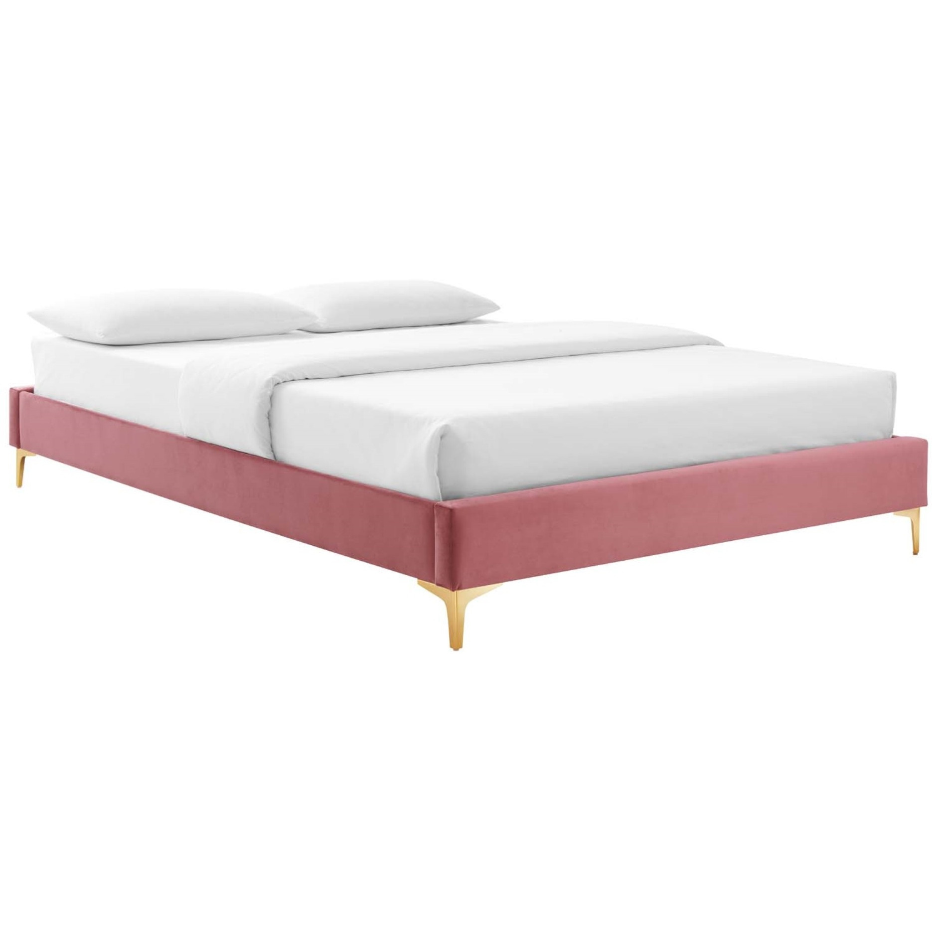 Sutton King Performance Velvet Bed Frame Dusty Rose