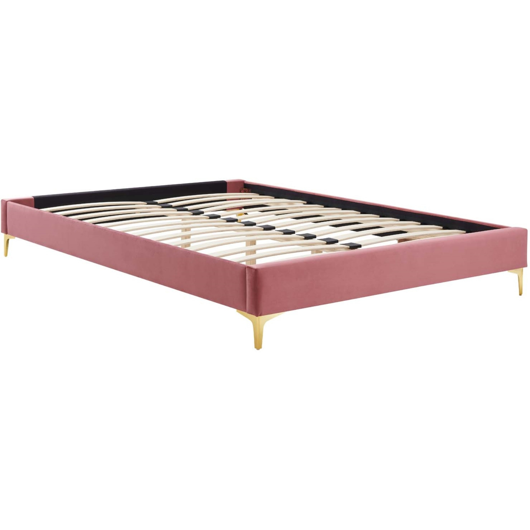 Sutton King Performance Velvet Bed Frame Dusty Rose