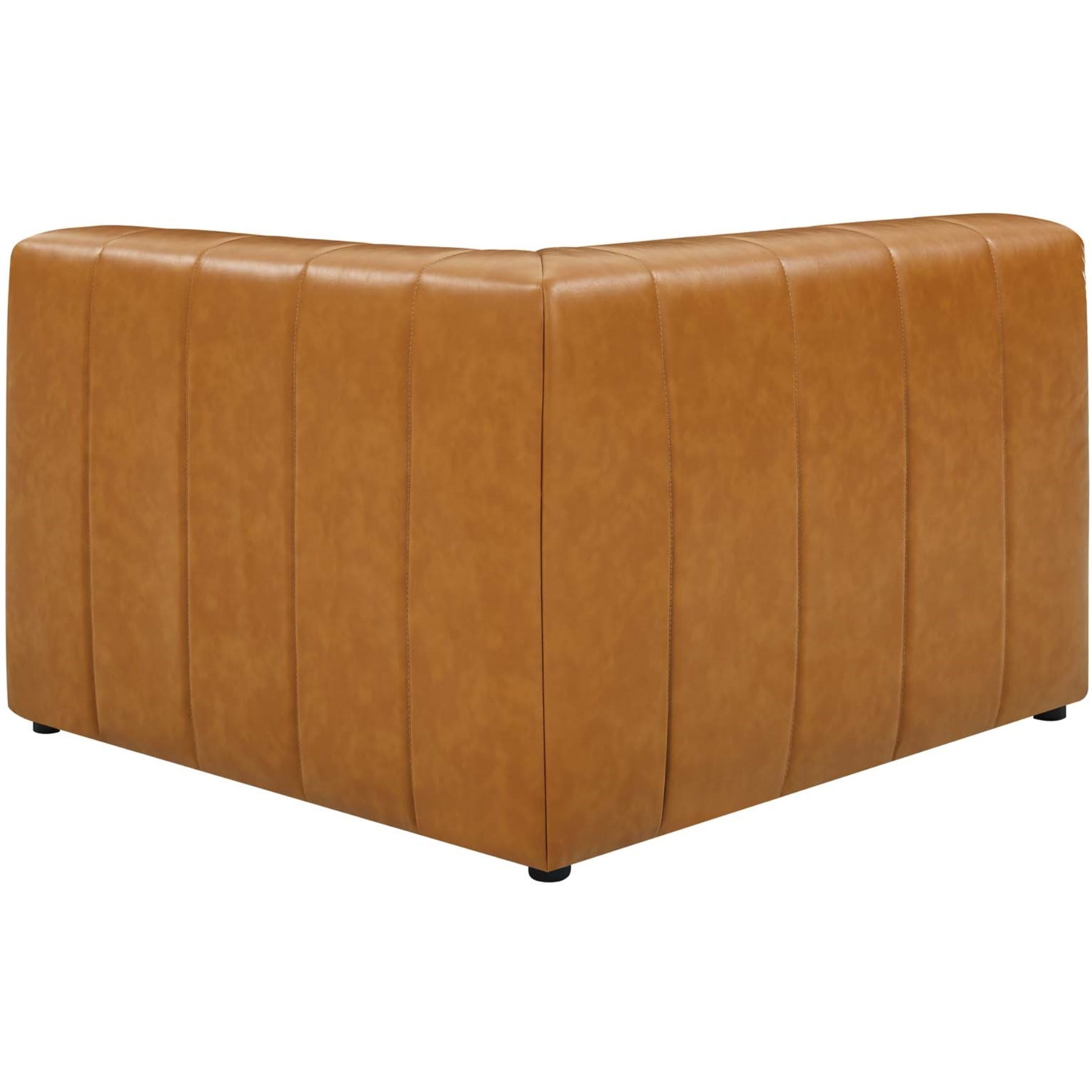 Bartlett Vegan Leather Right-Arm Chair Tan