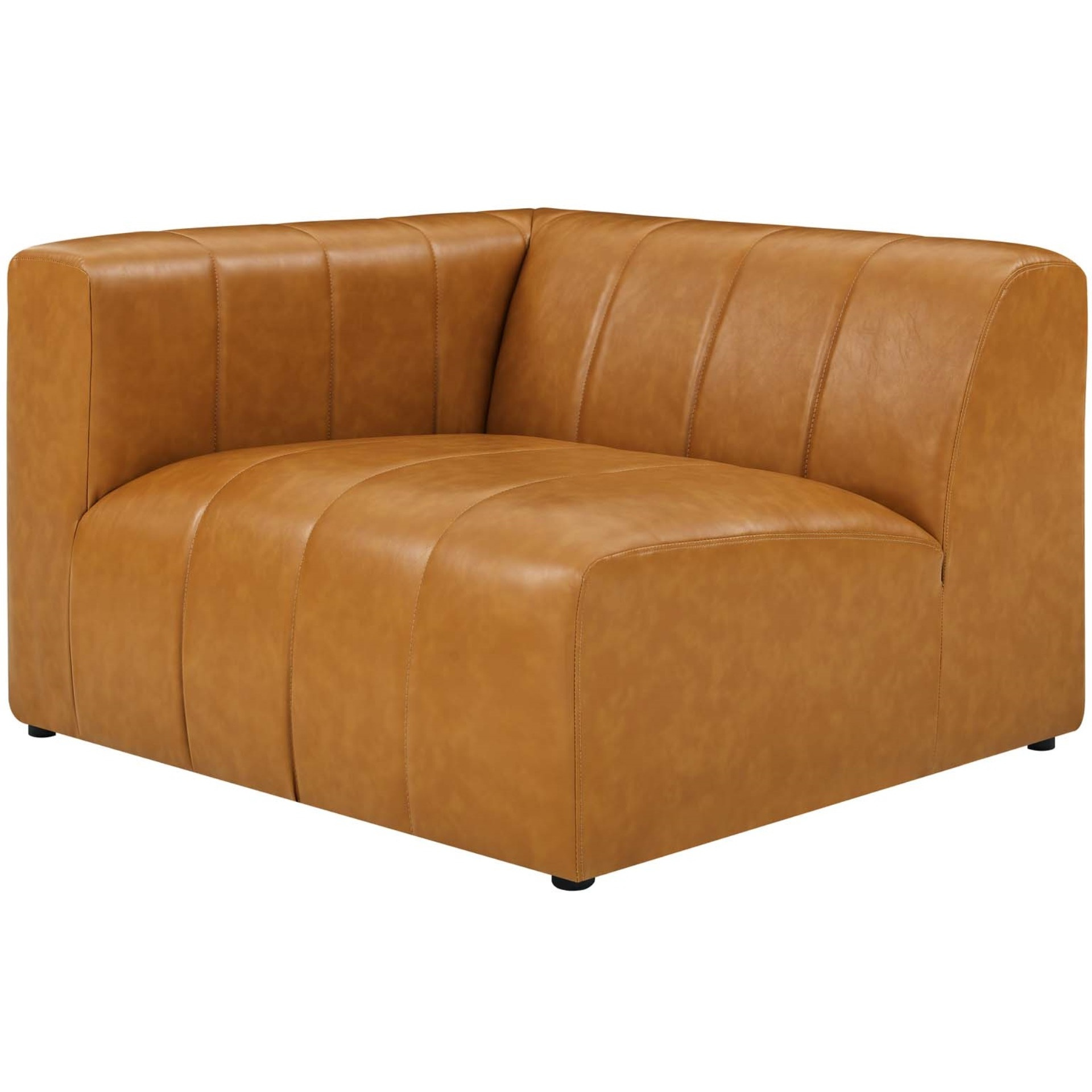 Bartlett Vegan Leather Left-Arm Chair Tan