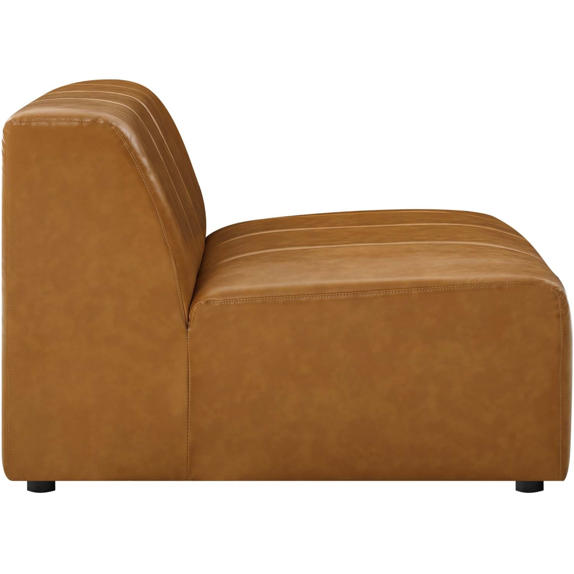 Bartlett Vegan Leather Armless Chair Tan