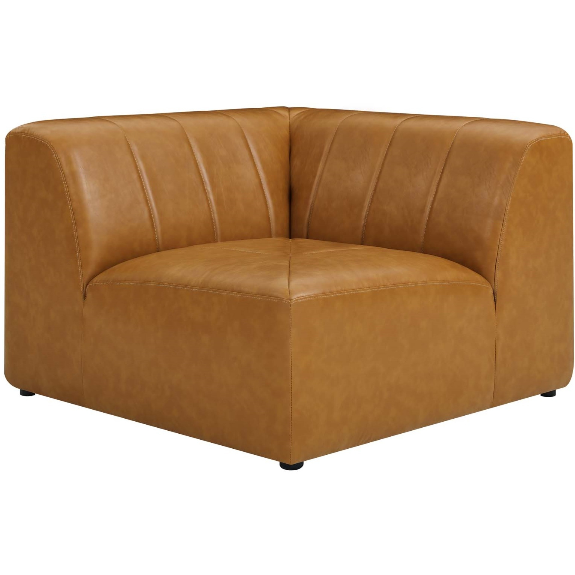 Bartlett Vegan Leather Corner Chair Tan